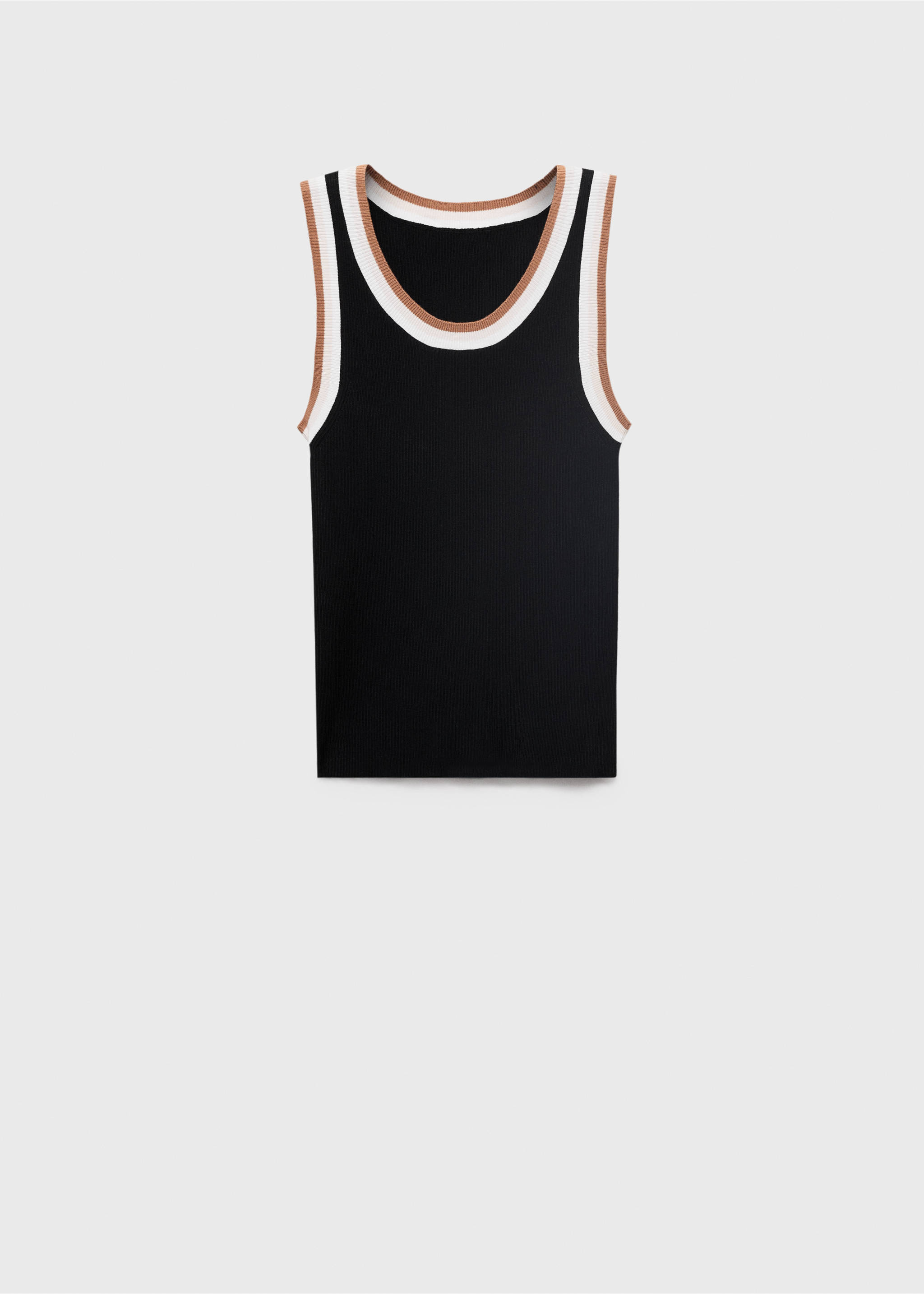 Knitted top with contrast details - Article without model, Black. Ref: 17031187-00.