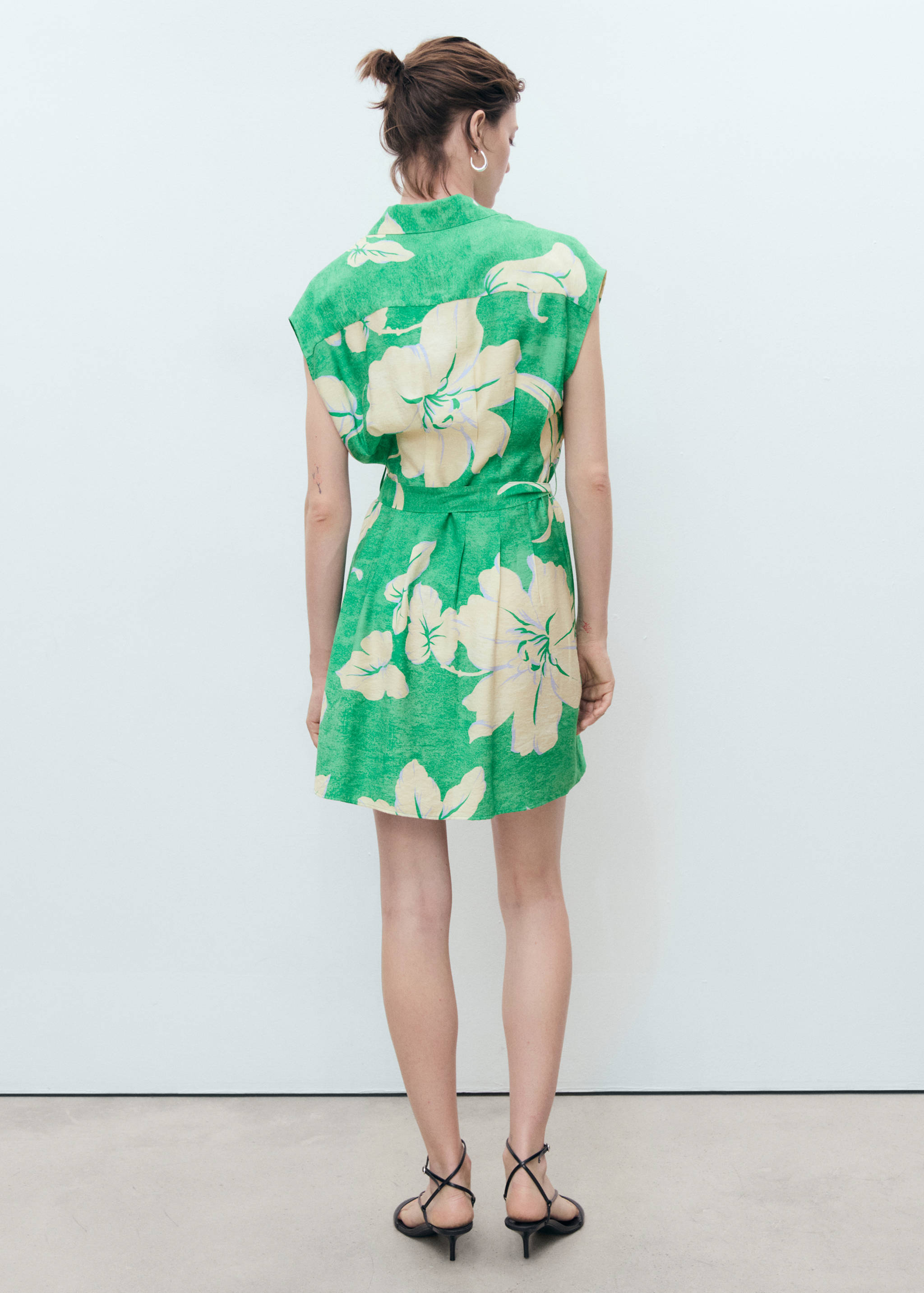 Belt printed dress - Reverse of the article