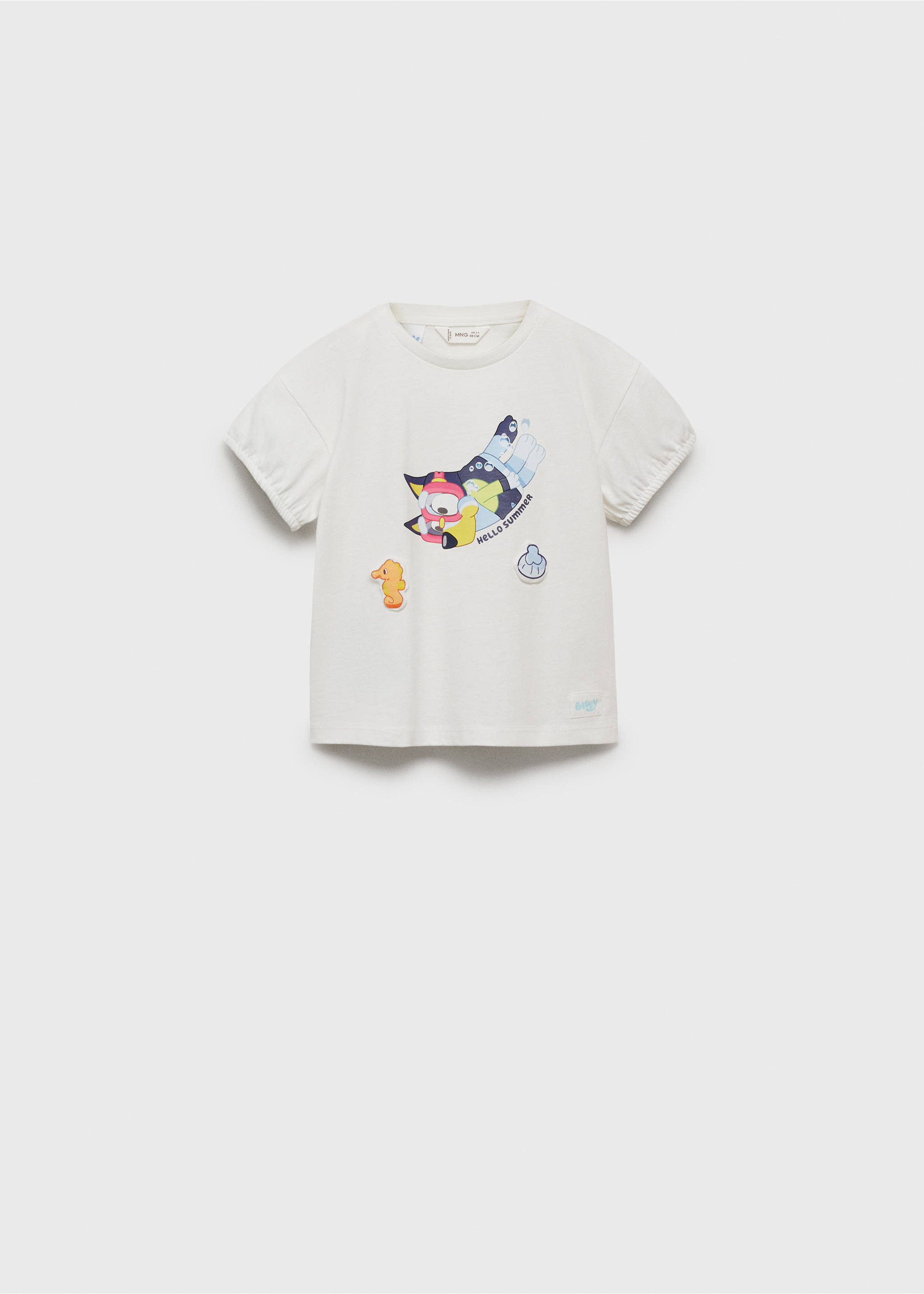 T-shirt imprimé Bluey - Article sans modèle, Blanc cassé. Ref: 17031193-00.
