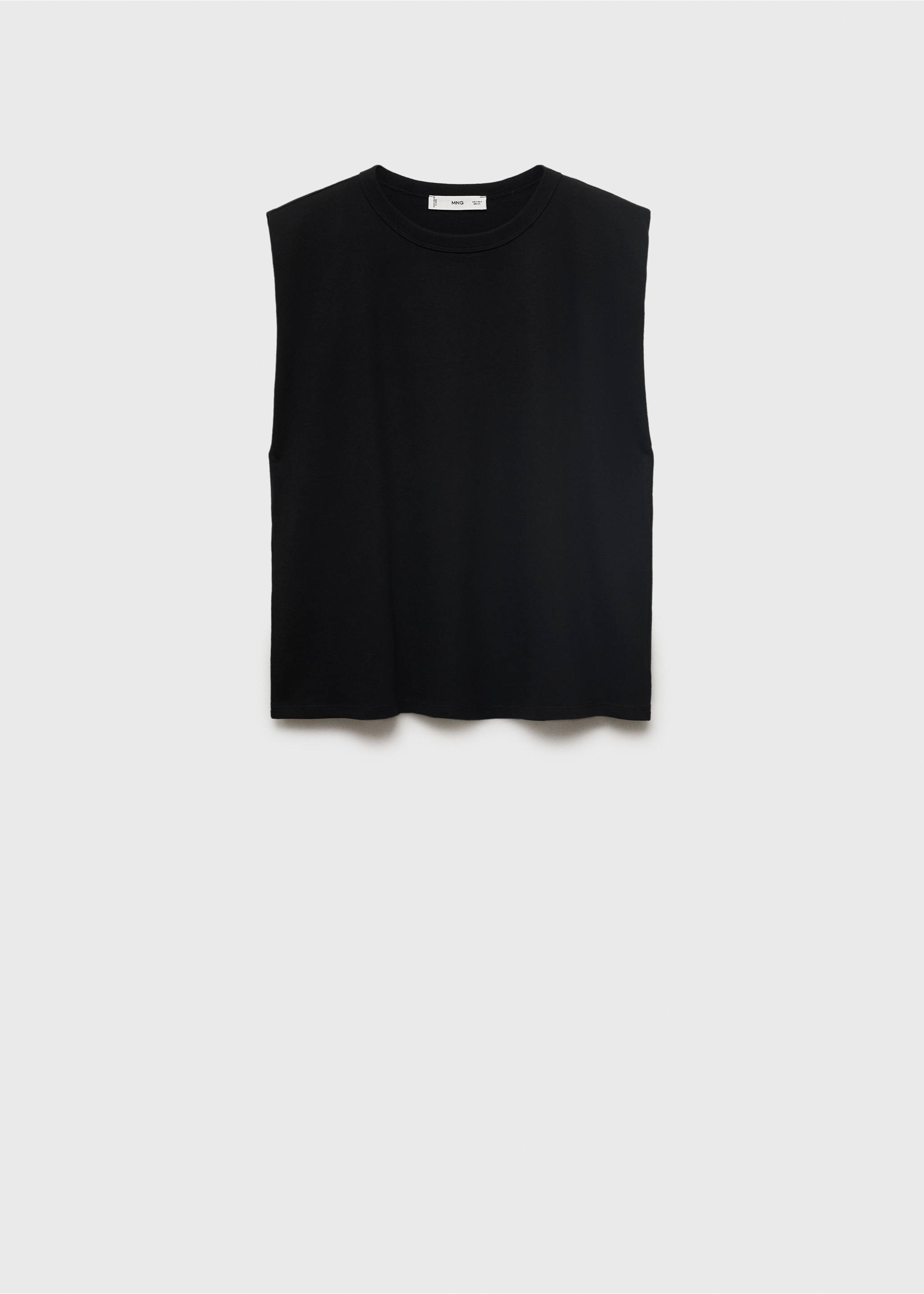 T-shirt met korte mouwen en schoudervullingen - Artikel zonder model, Zwart. Ref: 17031199-00.