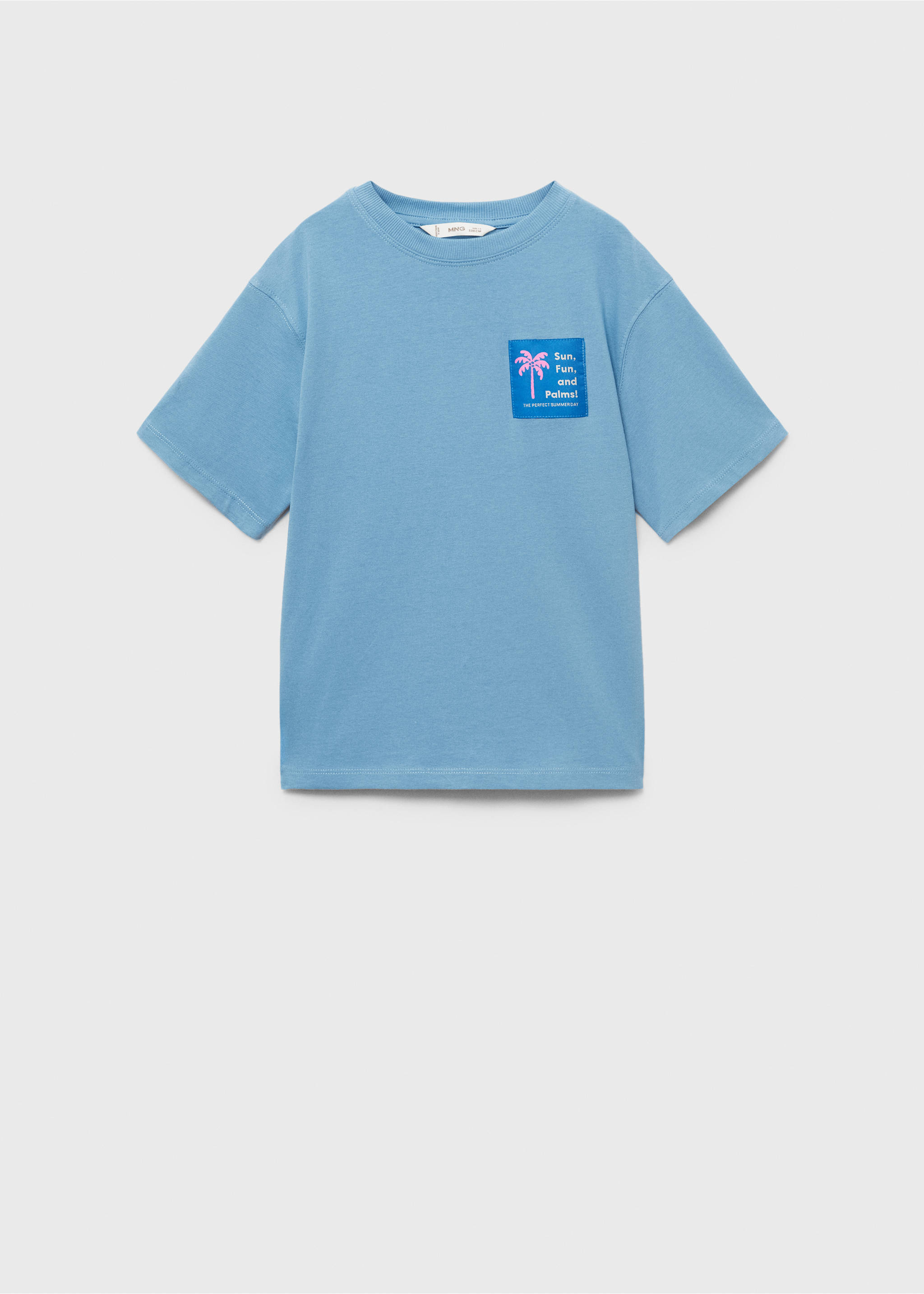 Printed cotton-blend t-shirt - Article without model, Blue. Ref: 17031201-00.