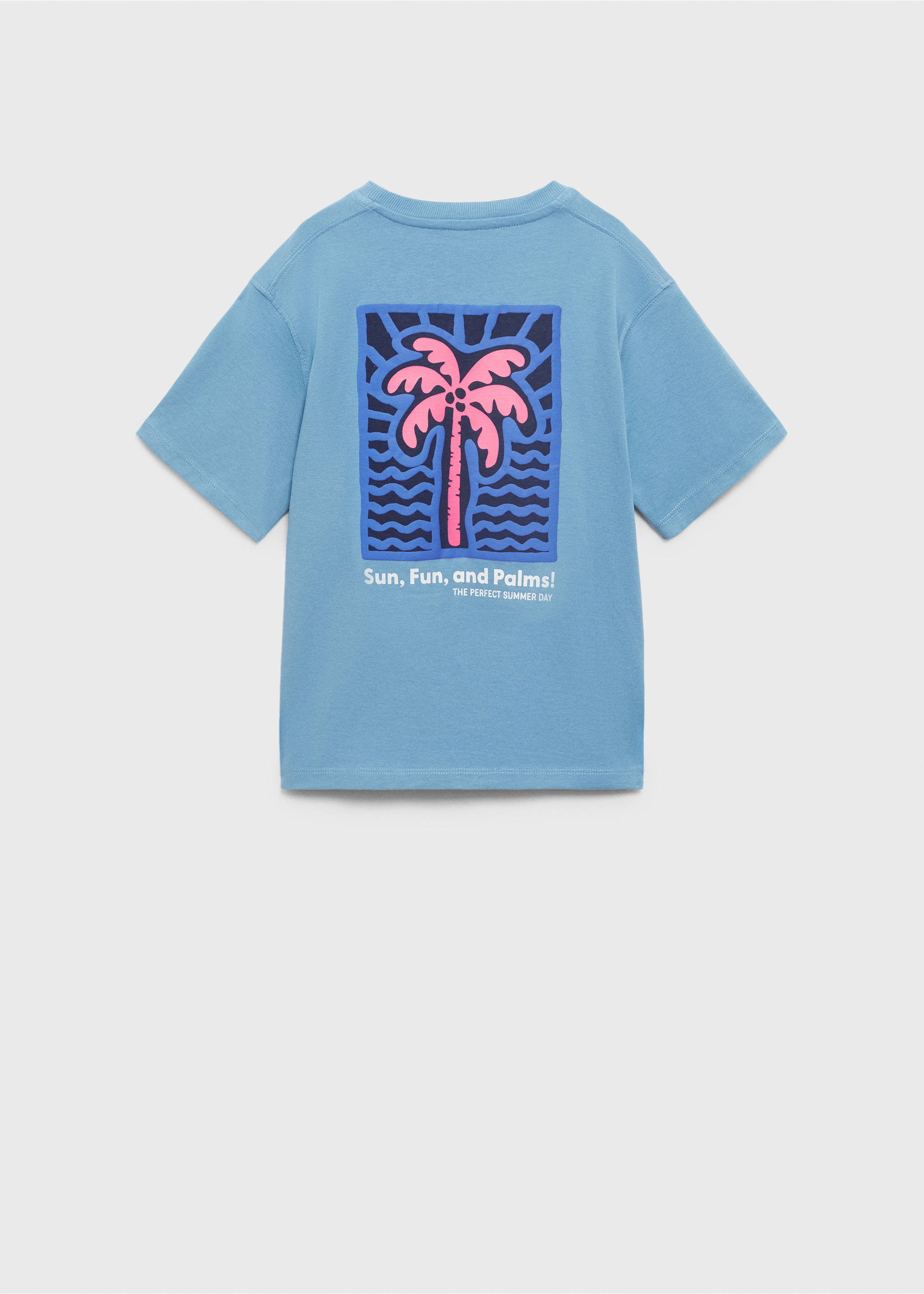 Printed cotton-blend t-shirt - Reverse of the article, Blue. Ref: 17031201-00.