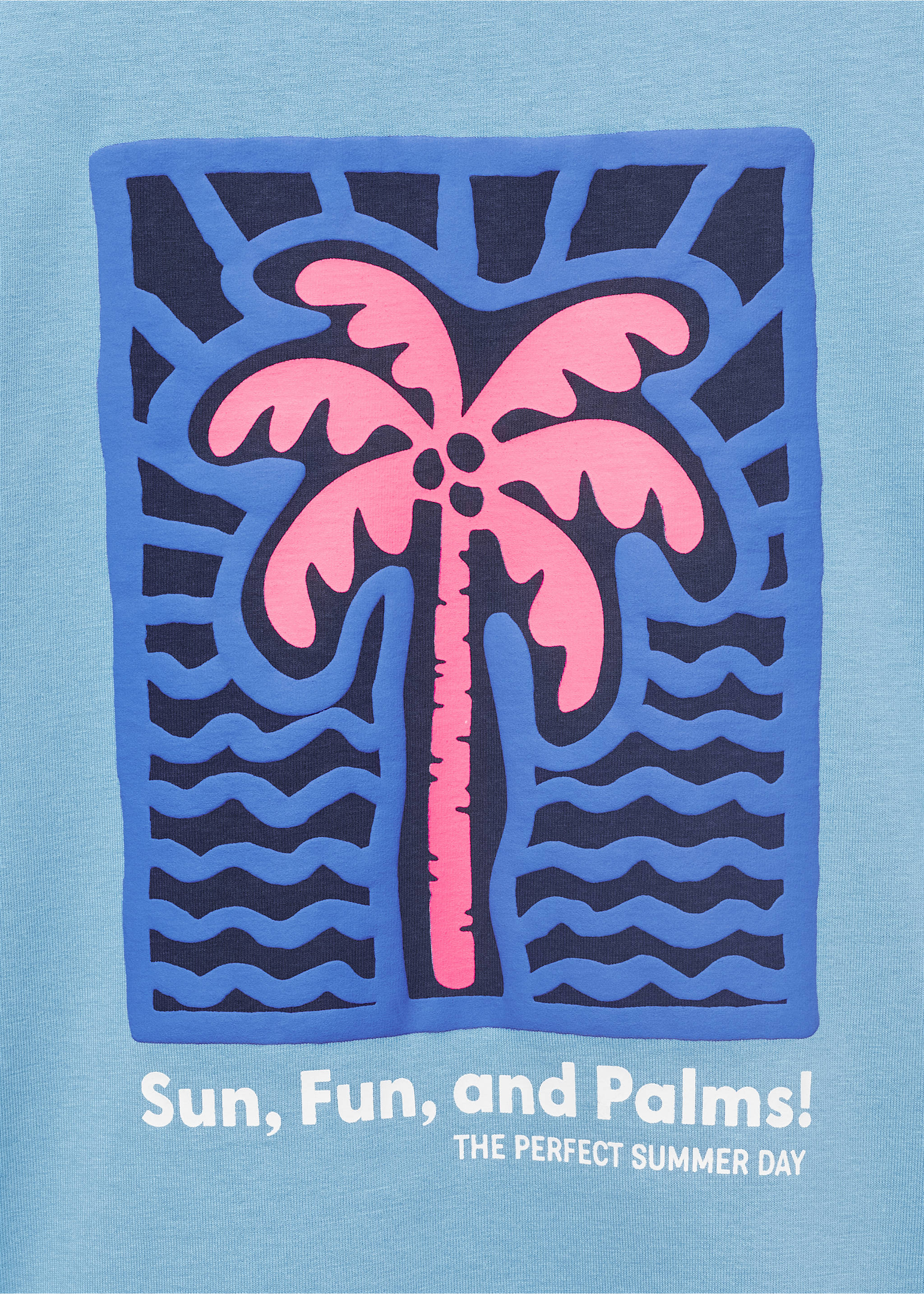 Printed cotton-blend t-shirt - Details of the article 0, Blue. Ref: 17031201-00.