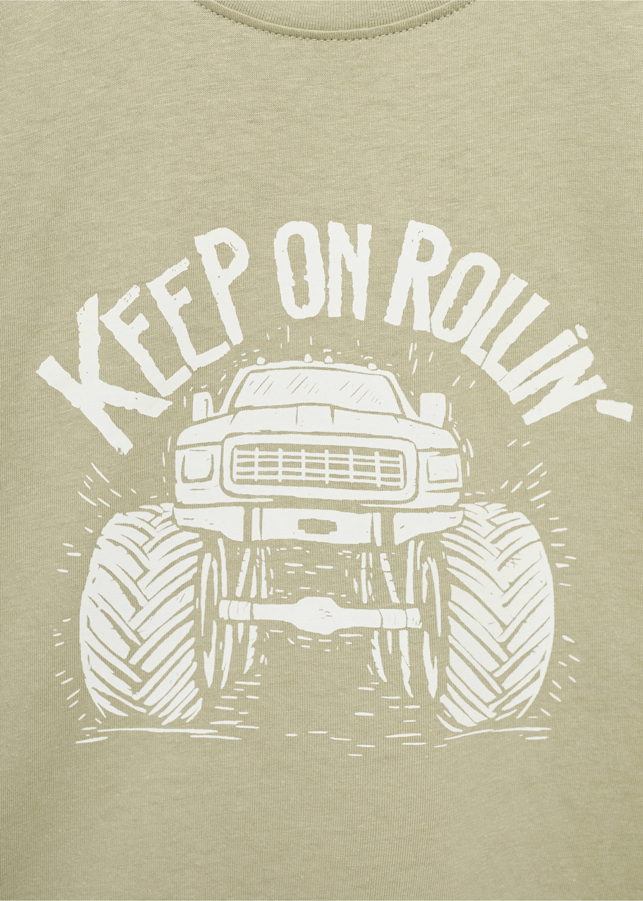 Short-sleeved printed t-shirt - Details of the article 8, Khaki. Ref: 17031202-00.