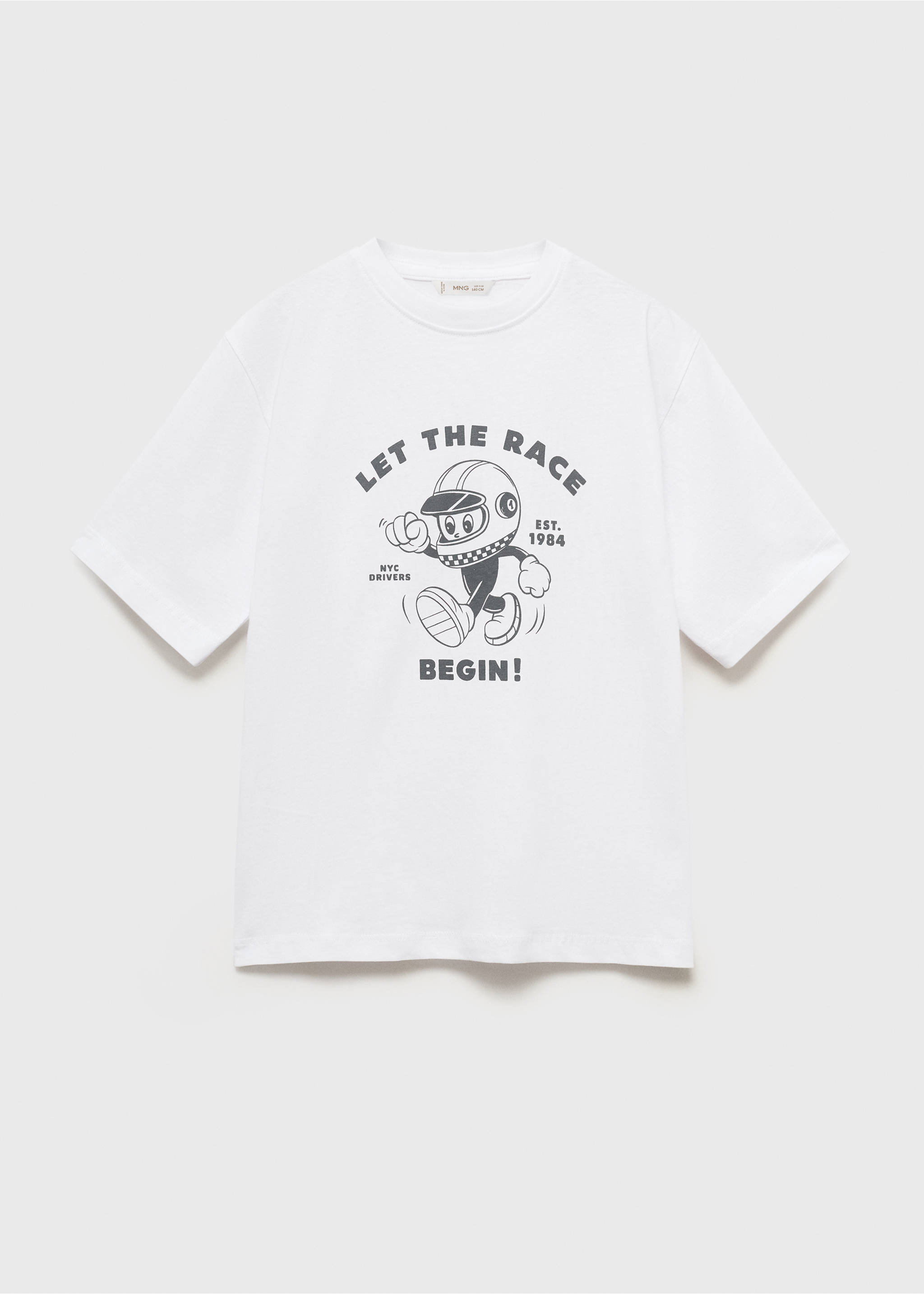 Short-sleeved printed t-shirt - Article without model, White. Ref: 17031203-00.