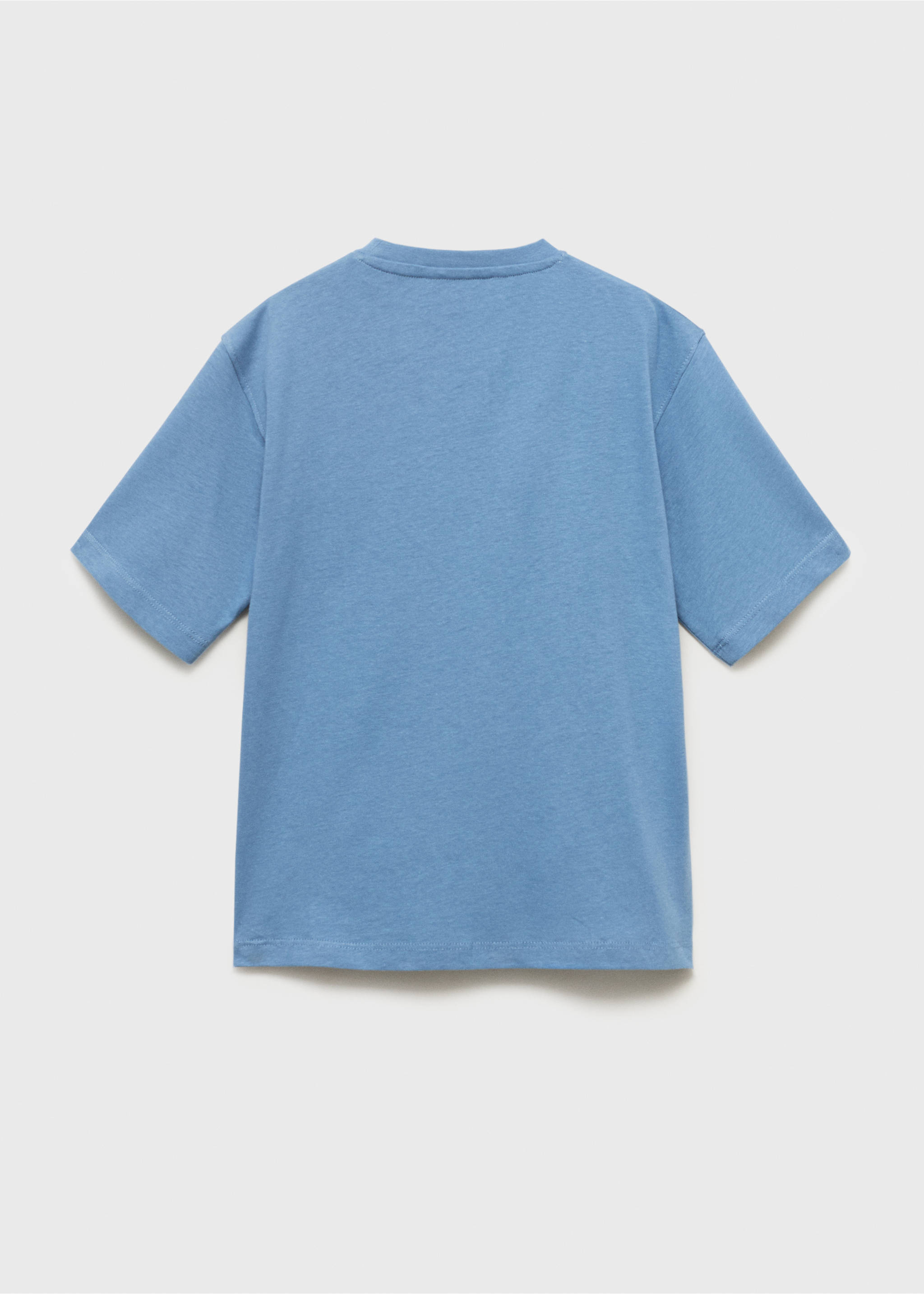 Short-sleeved printed t-shirt - Reverse of the article, Blue. Ref: 17031203-00.