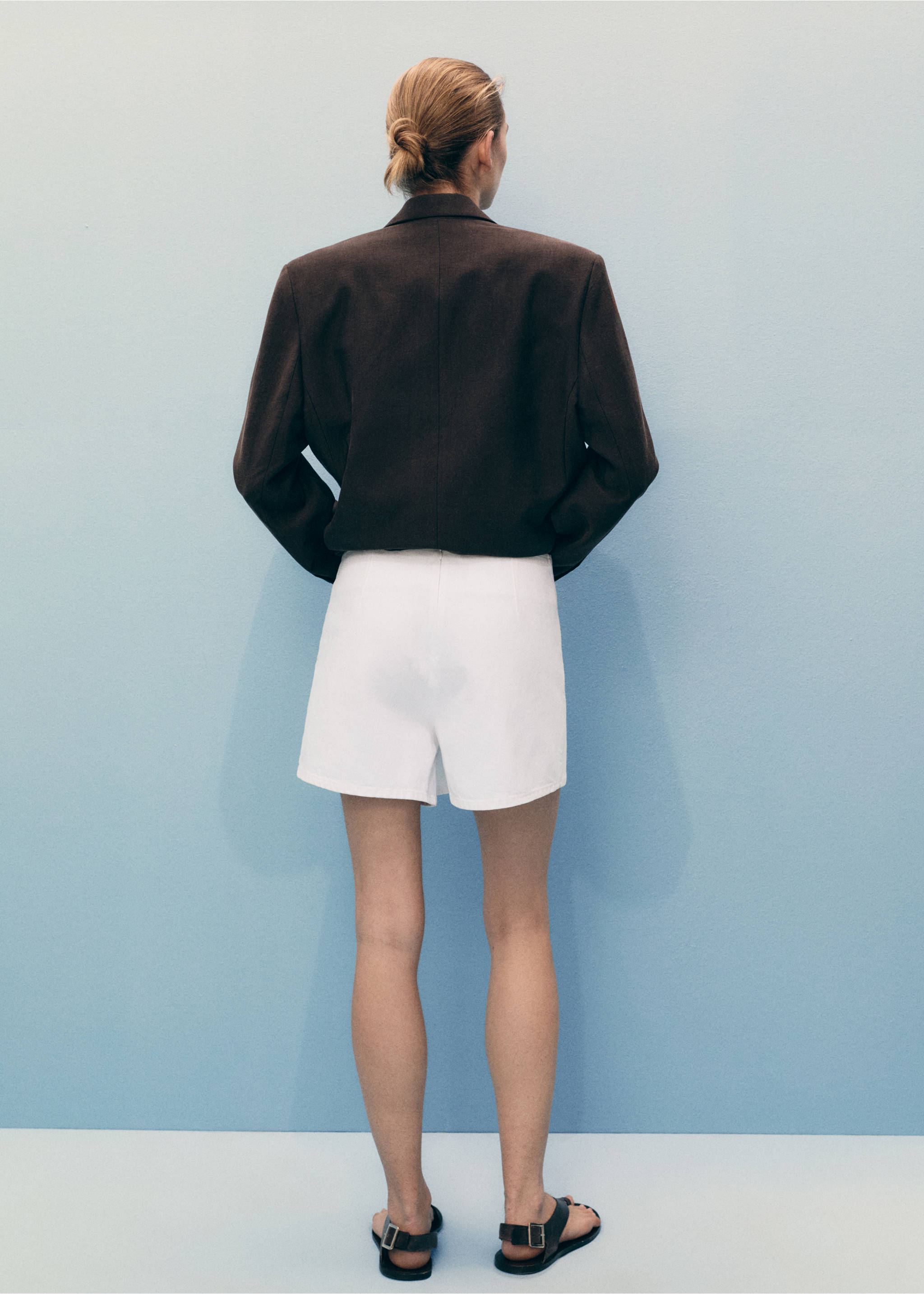 Wrapped denim skort - Reverse of the article, White. Ref: 17031205-00.
