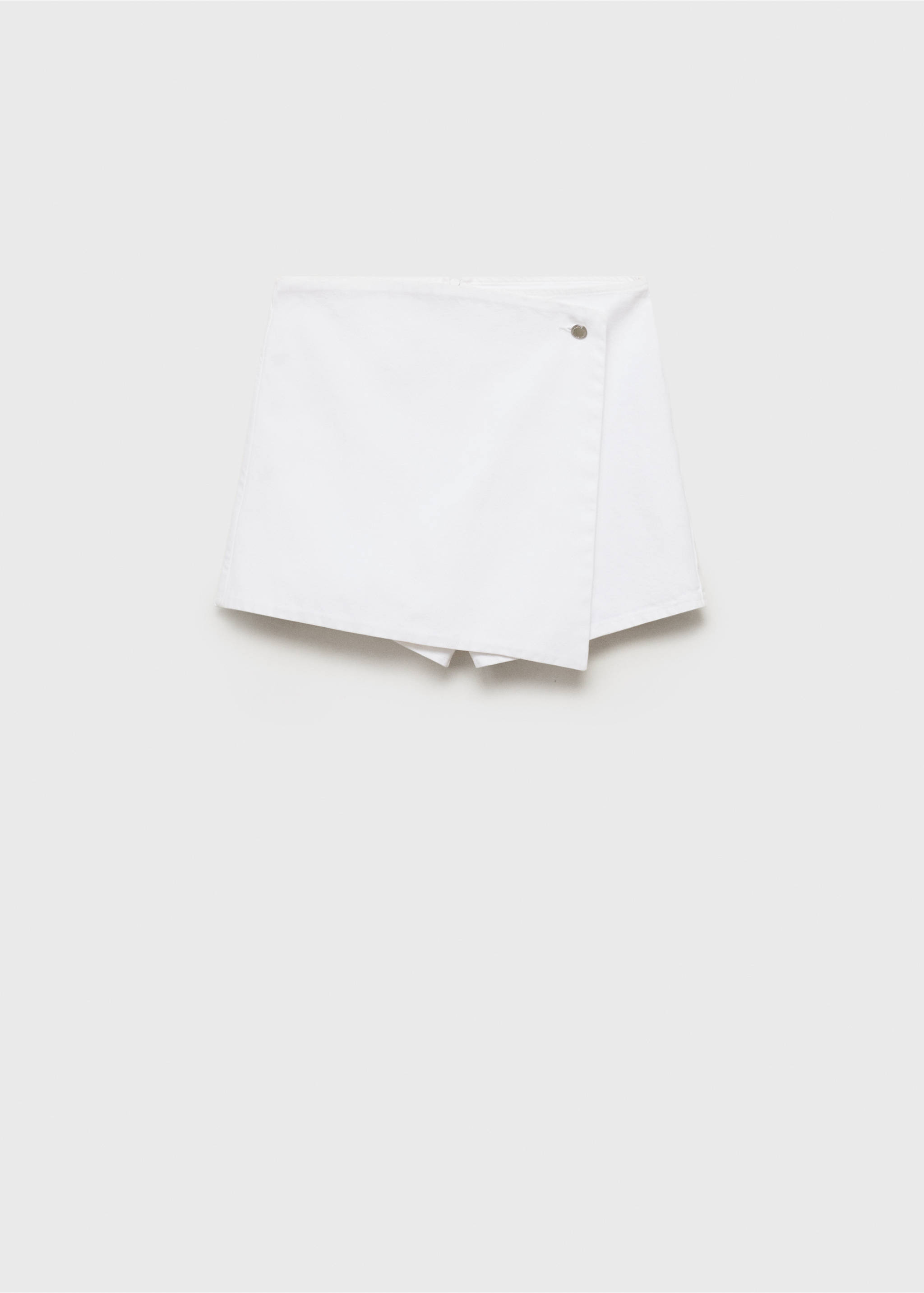 Wrapped denim skort - Article without model, White. Ref: 17031205-00.