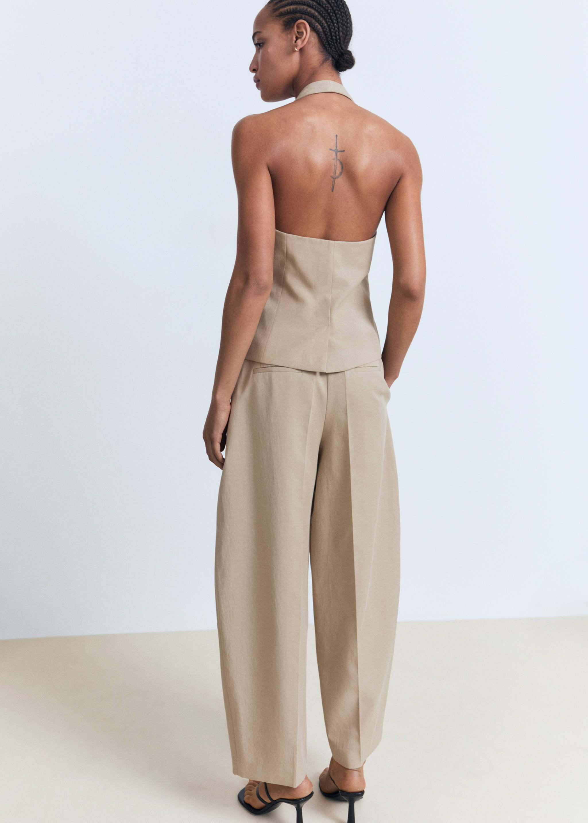 Linen-blend balloon suit trousers - Reverse of the article