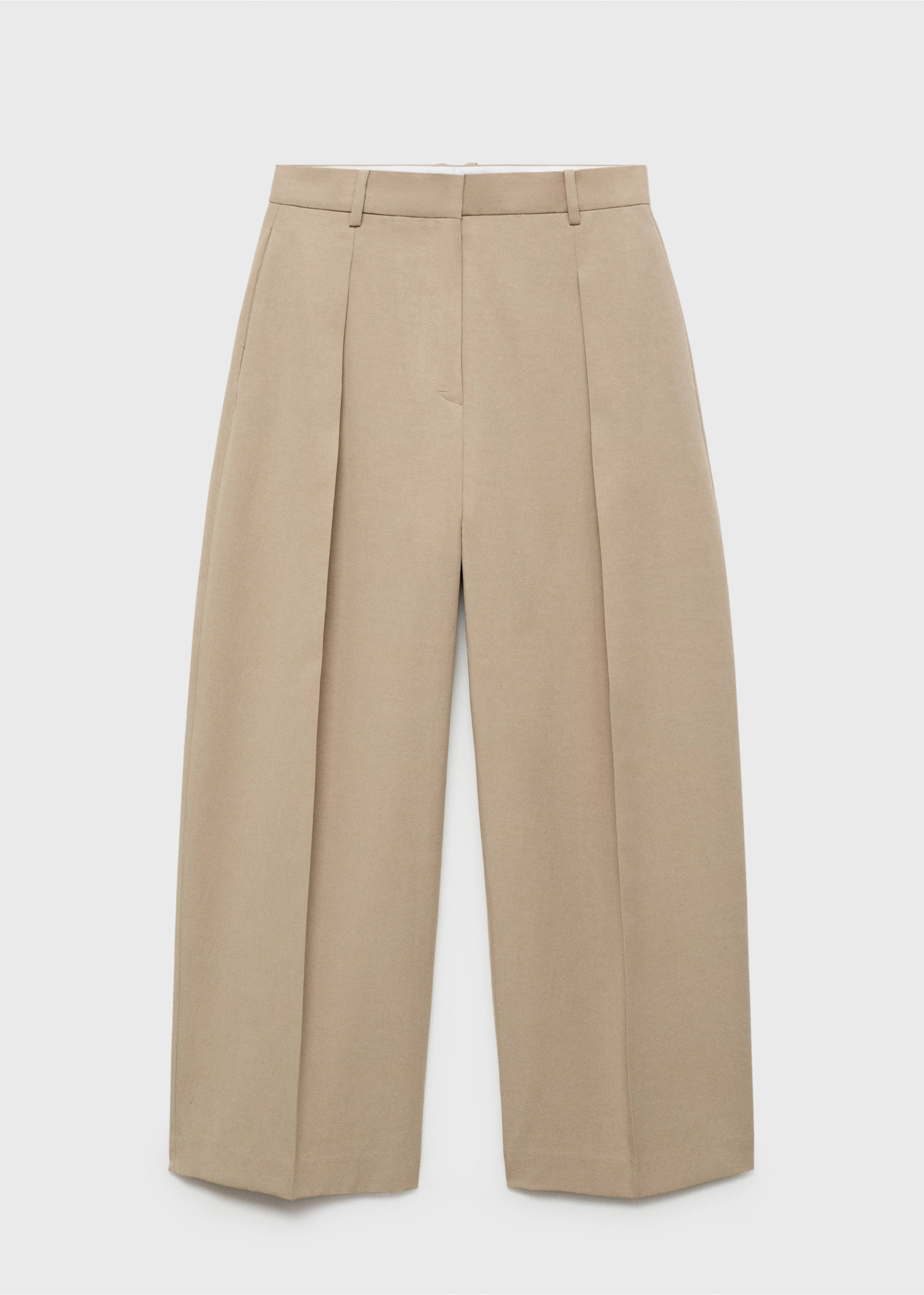 Linen-blend balloon suit trousers - Article without model, Medium Brown. Ref: 17031206-00.