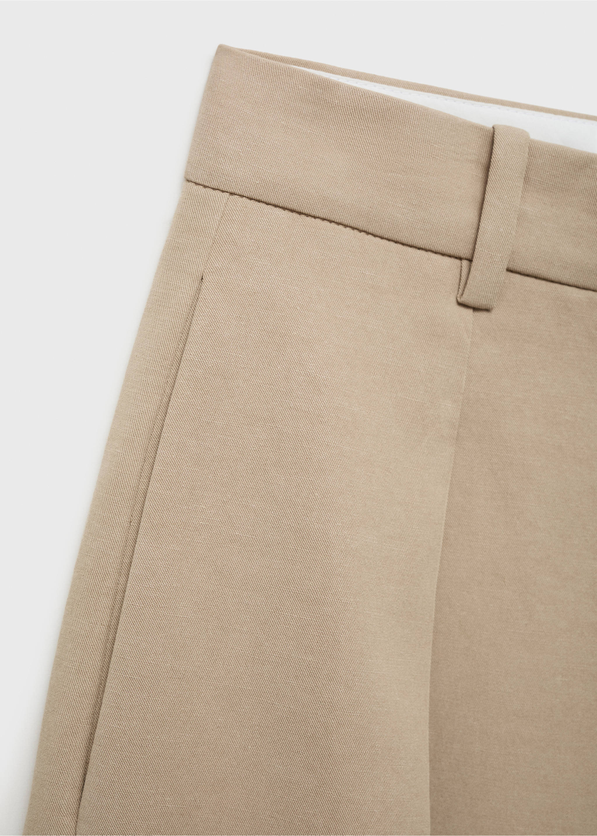 Linen-blend balloon suit trousers - Details of the article 0, Medium Brown. Ref: 17031206-00.