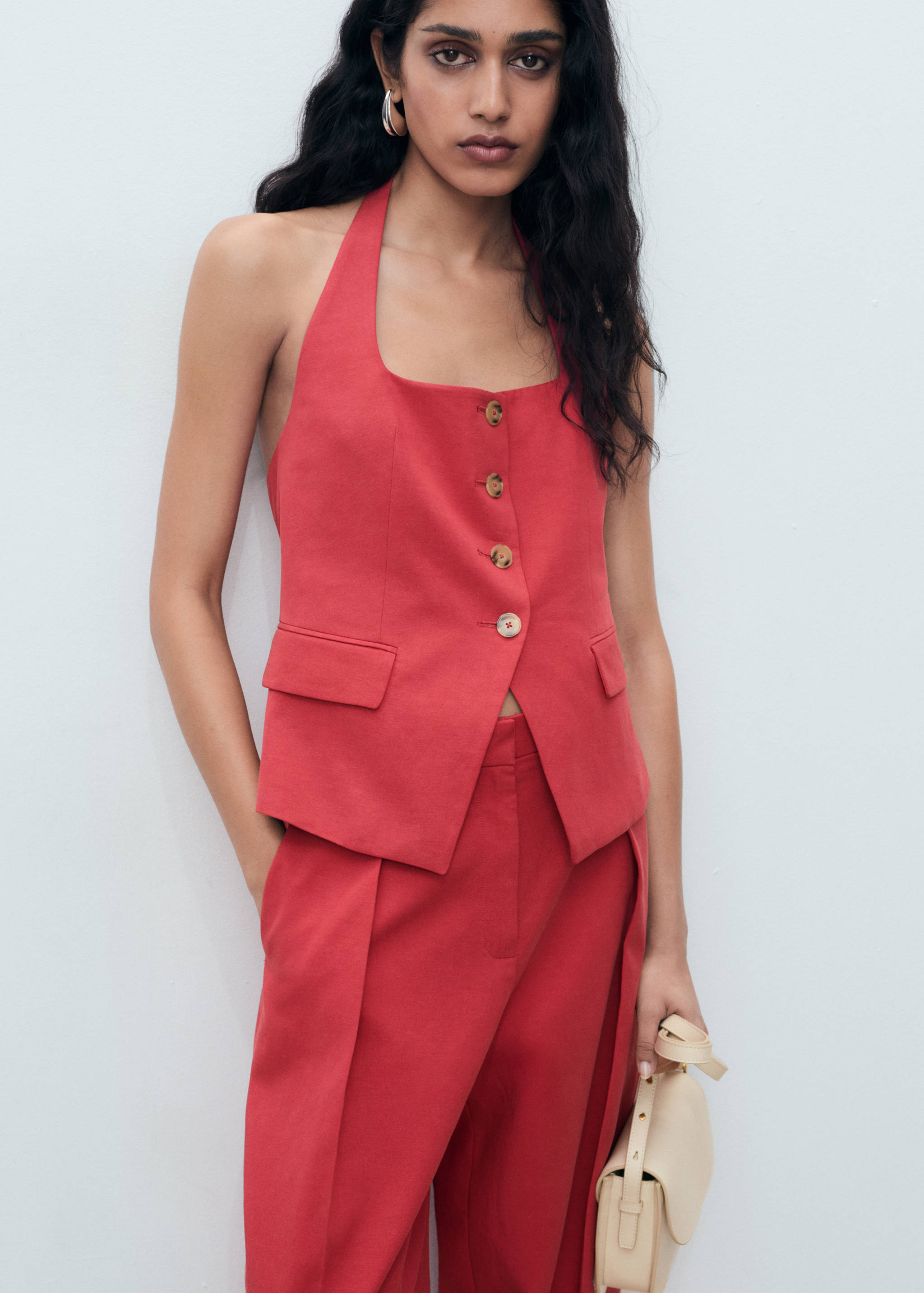 Linen-blend balloon suit trousers - Details of the article 1