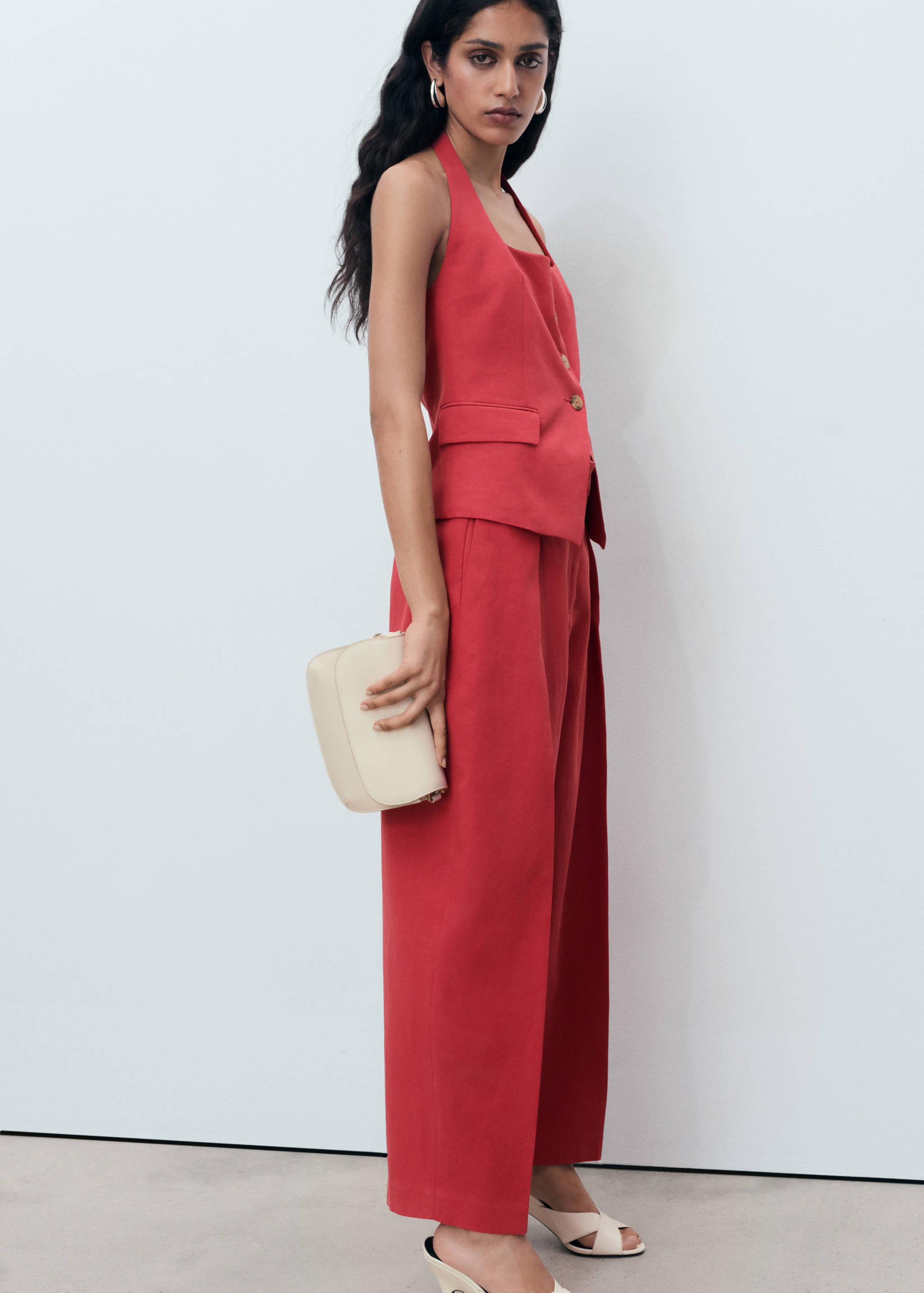 Linen-blend balloon suit trousers - Details of the article 2