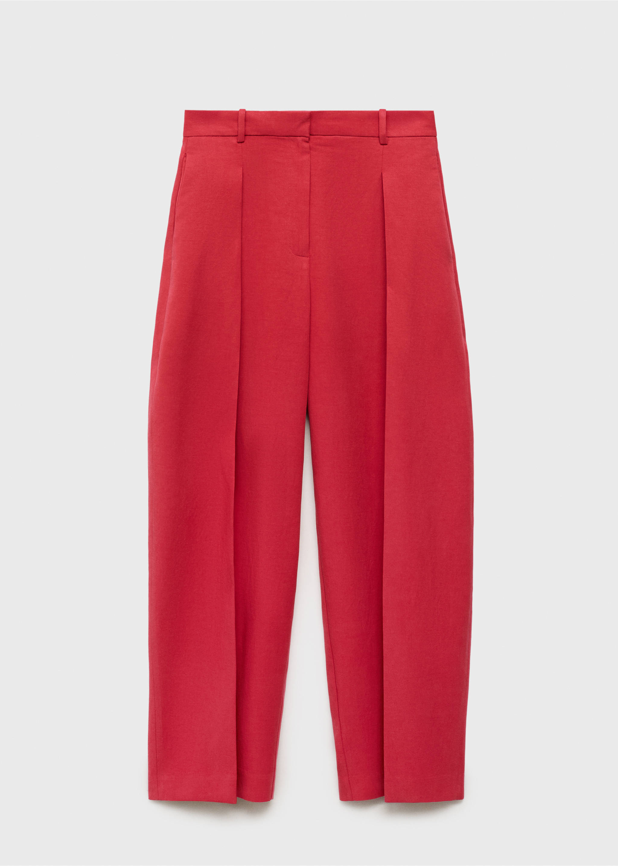 Linen-blend balloon suit trousers - Article without model, Cherry. Ref: 17031206-00.