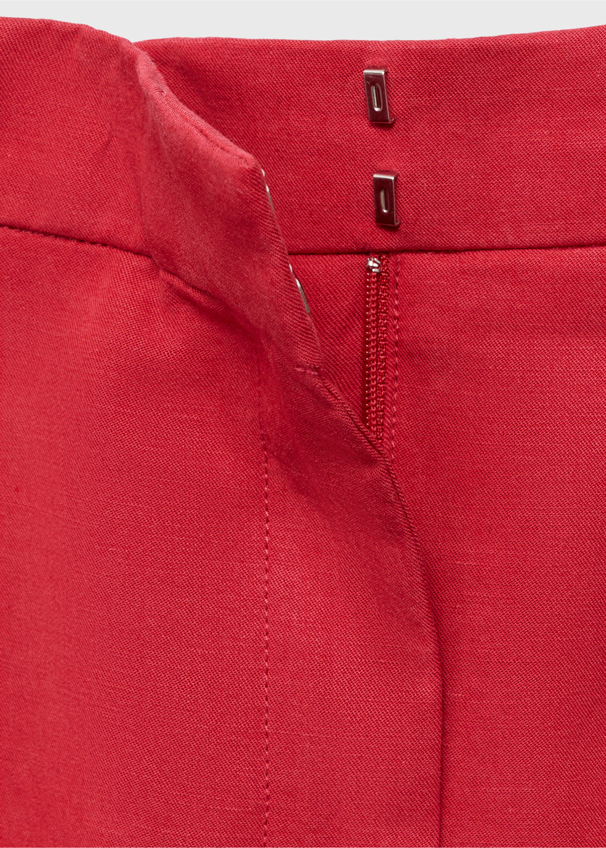Linen-blend balloon suit trousers - Details of the article 8, Cherry. Ref: 17031206-00.