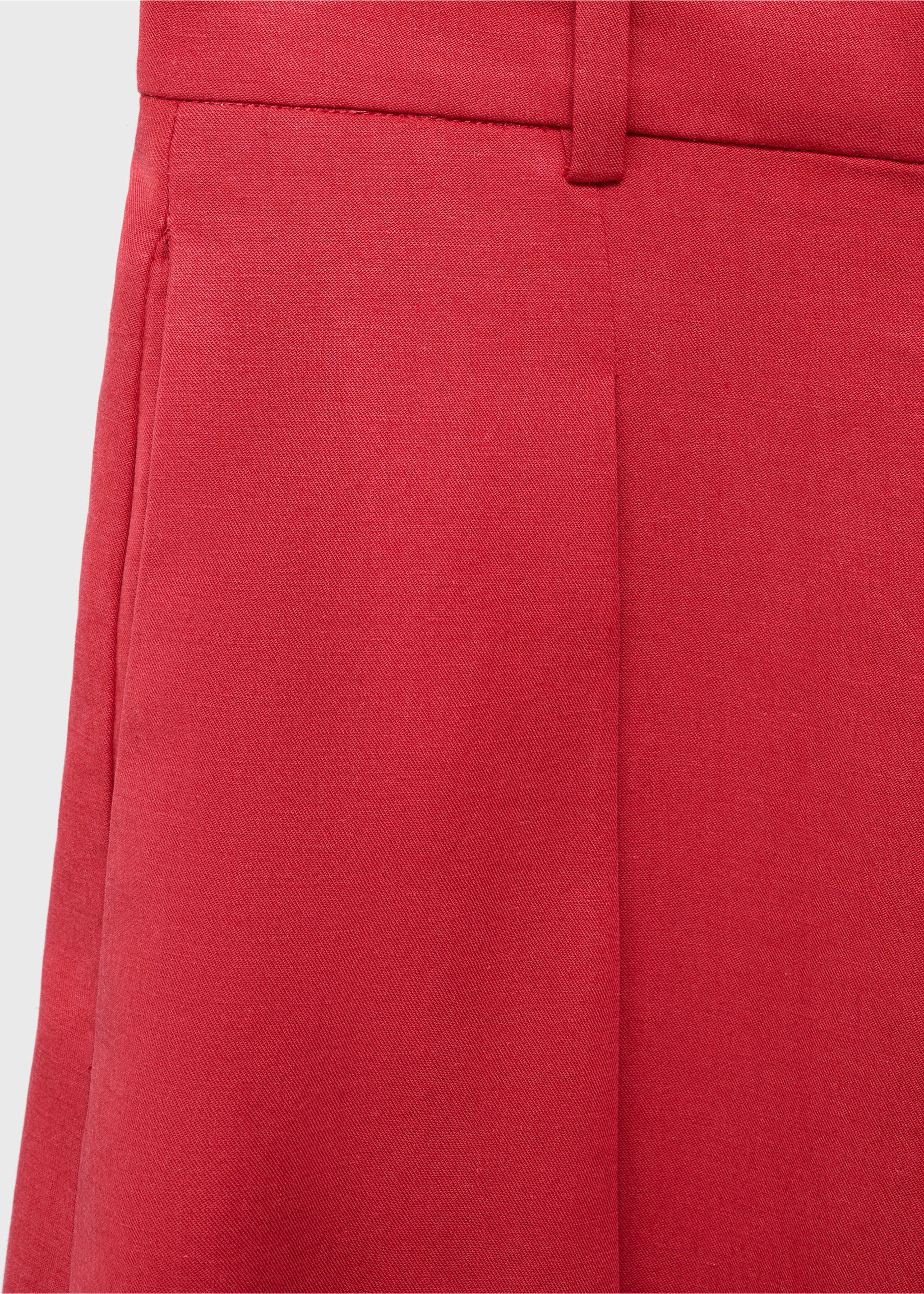 Linen-blend balloon suit trousers - Details of the article 0, Cherry. Ref: 17031206-00.
