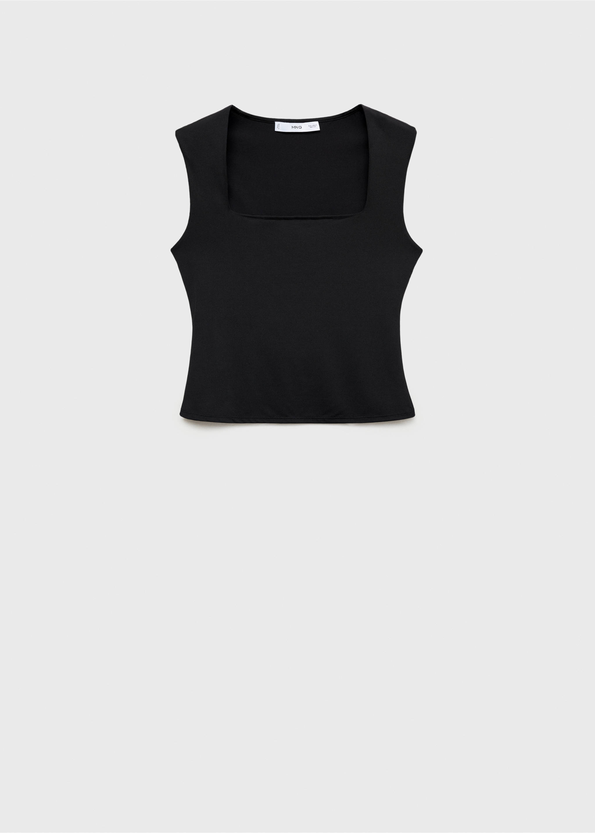 Fitted top with wide straps - Article without model, Black. Ref: 17031207-00.