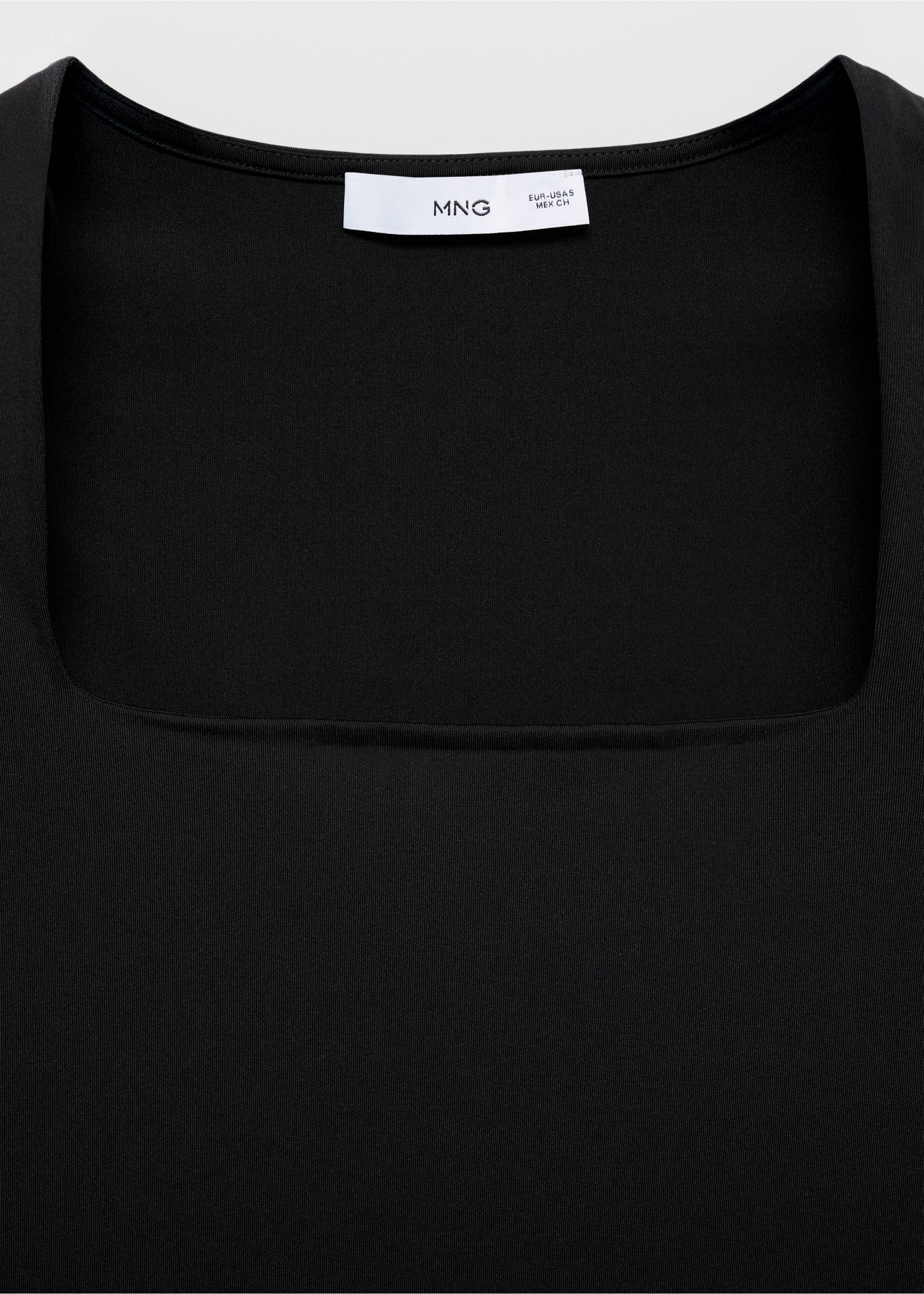 Fitted top with wide straps - Details of the article 8, Black. Ref: 17031207-00.