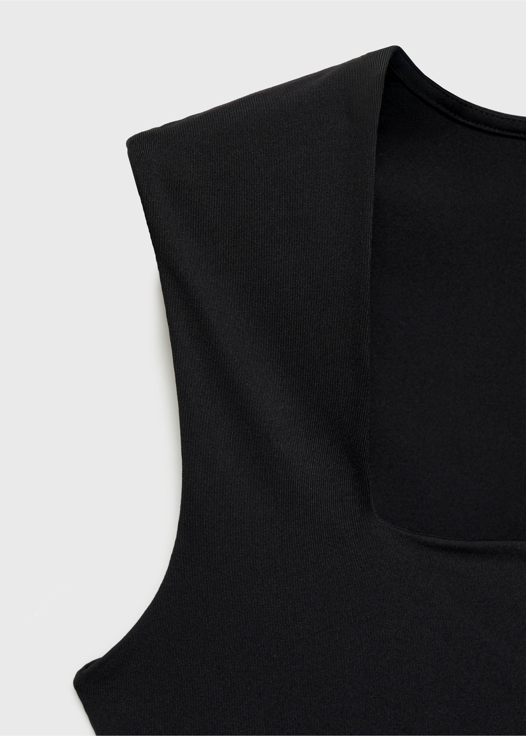 Fitted top with wide straps - Details of the article 0, Black. Ref: 17031207-00.