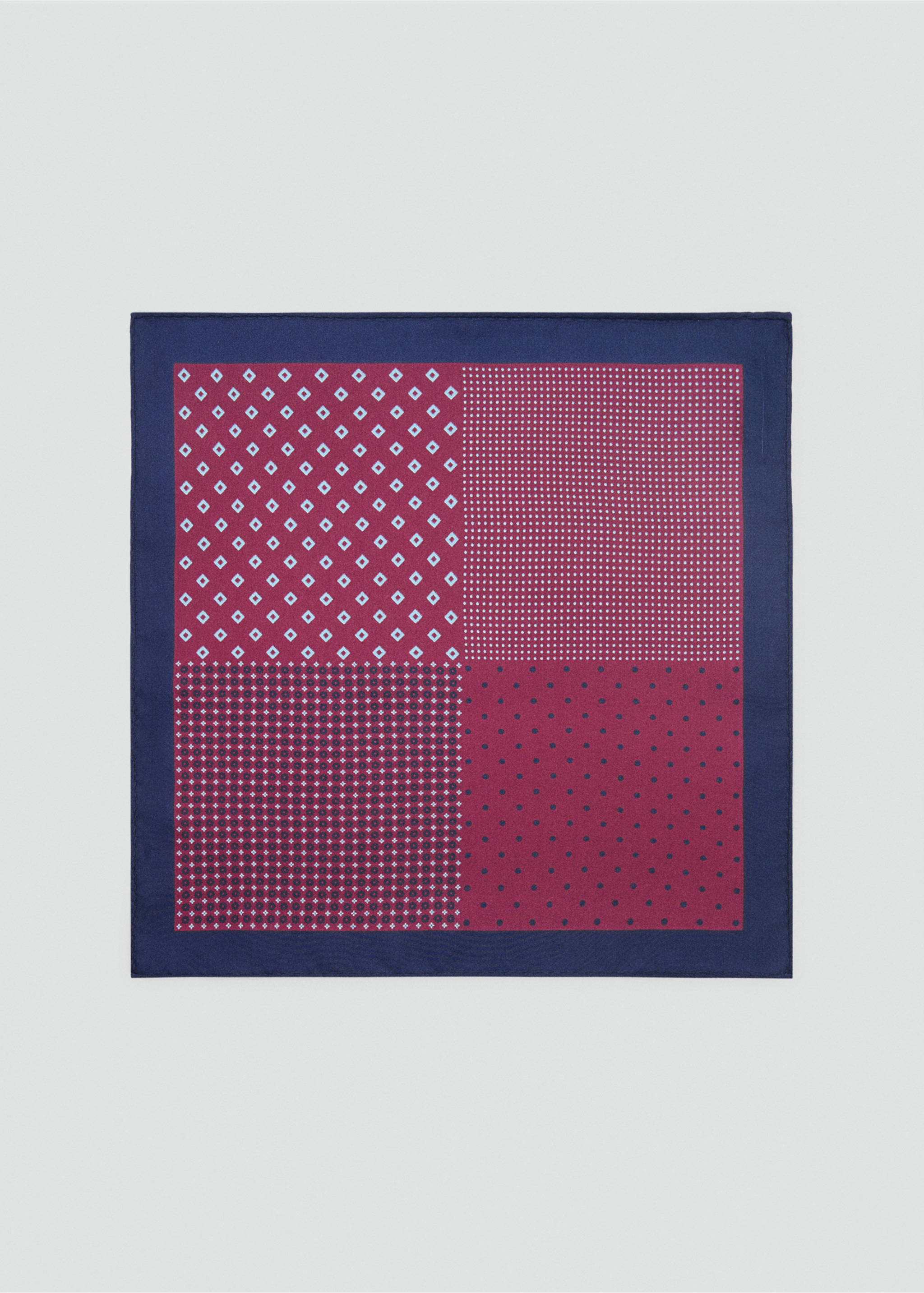 100% silk pocket square - Article without model, Burgundy. Ref: 17031211-00.