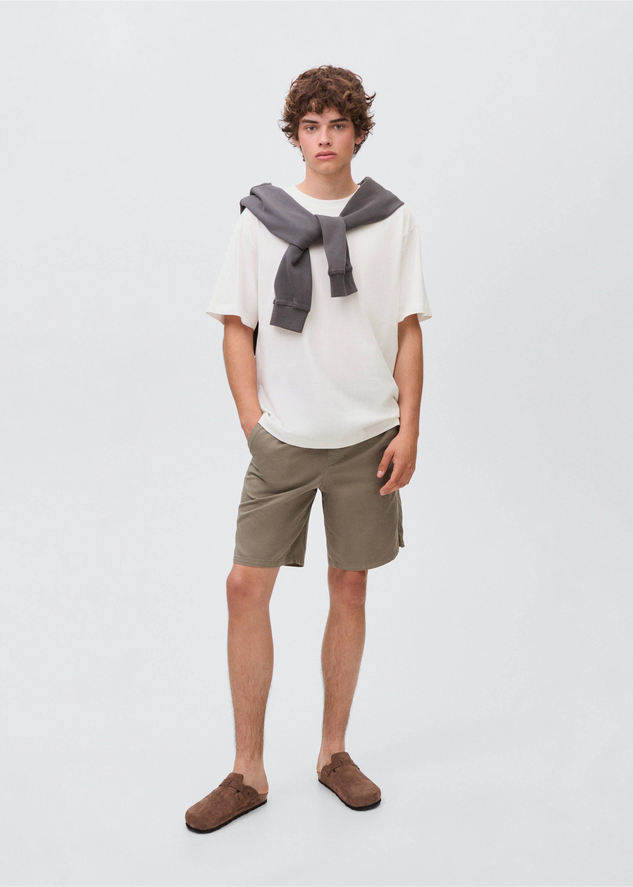 Camiseta algodón básica - Plano general, Blanco roto. Ref: 17031212-00.