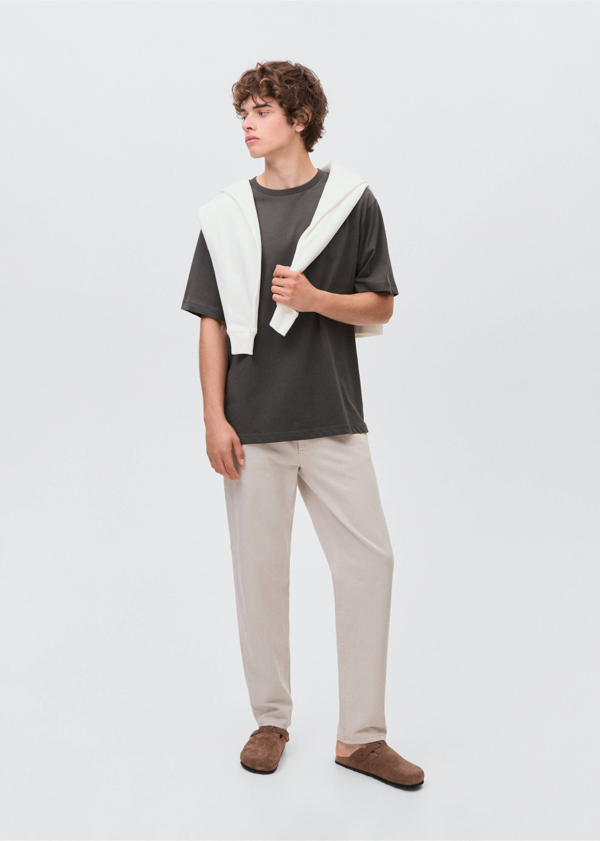 Camiseta básica algodón - Plano general, Gris antracita. Ref: 17031213-00.