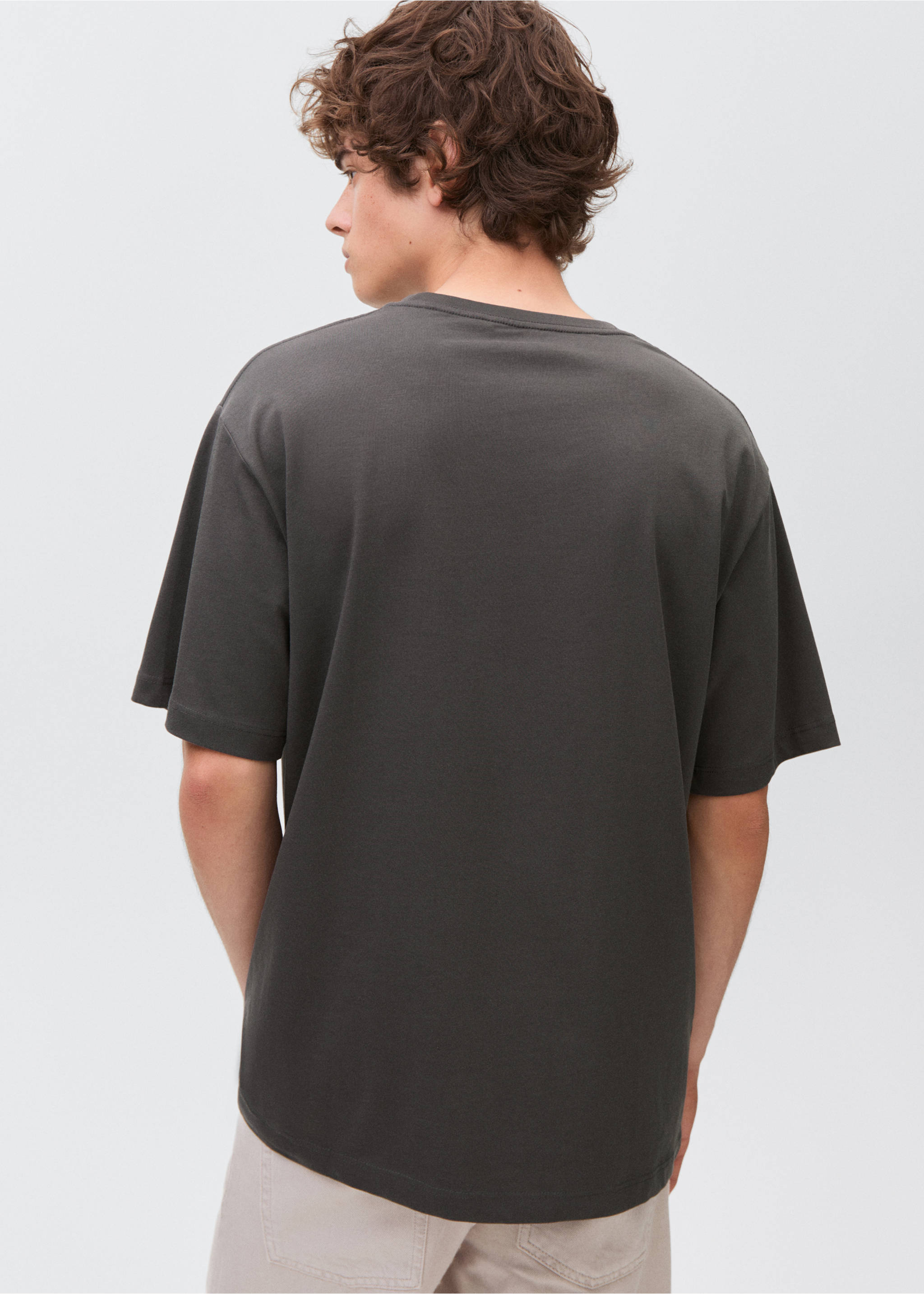 Camiseta básica algodón - Reverso del artículo, Gris antracita. Ref: 17031213-00.