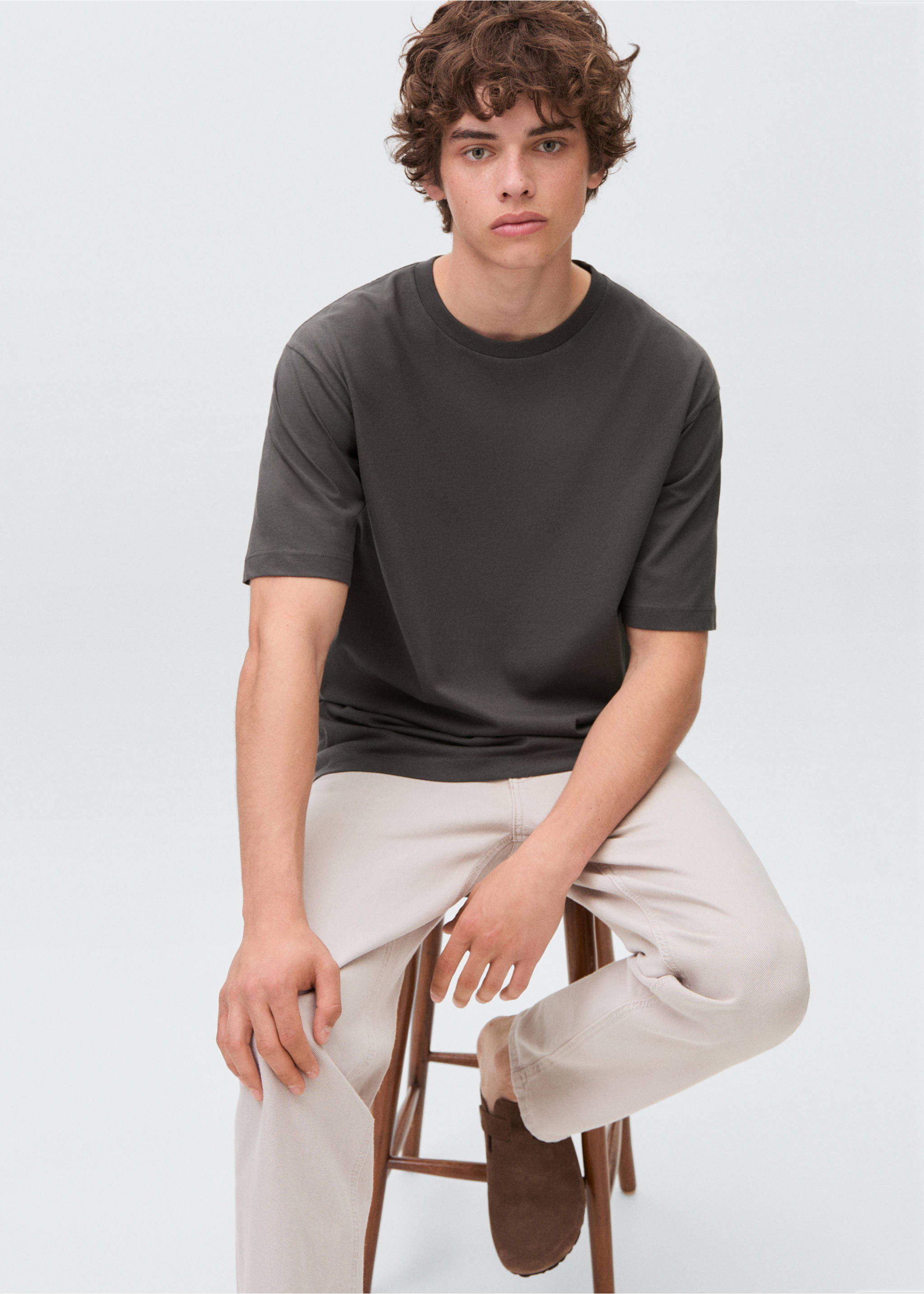 Camiseta básica algodón - Detalle del artículo 2, Gris antracita. Ref: 17031213-00.