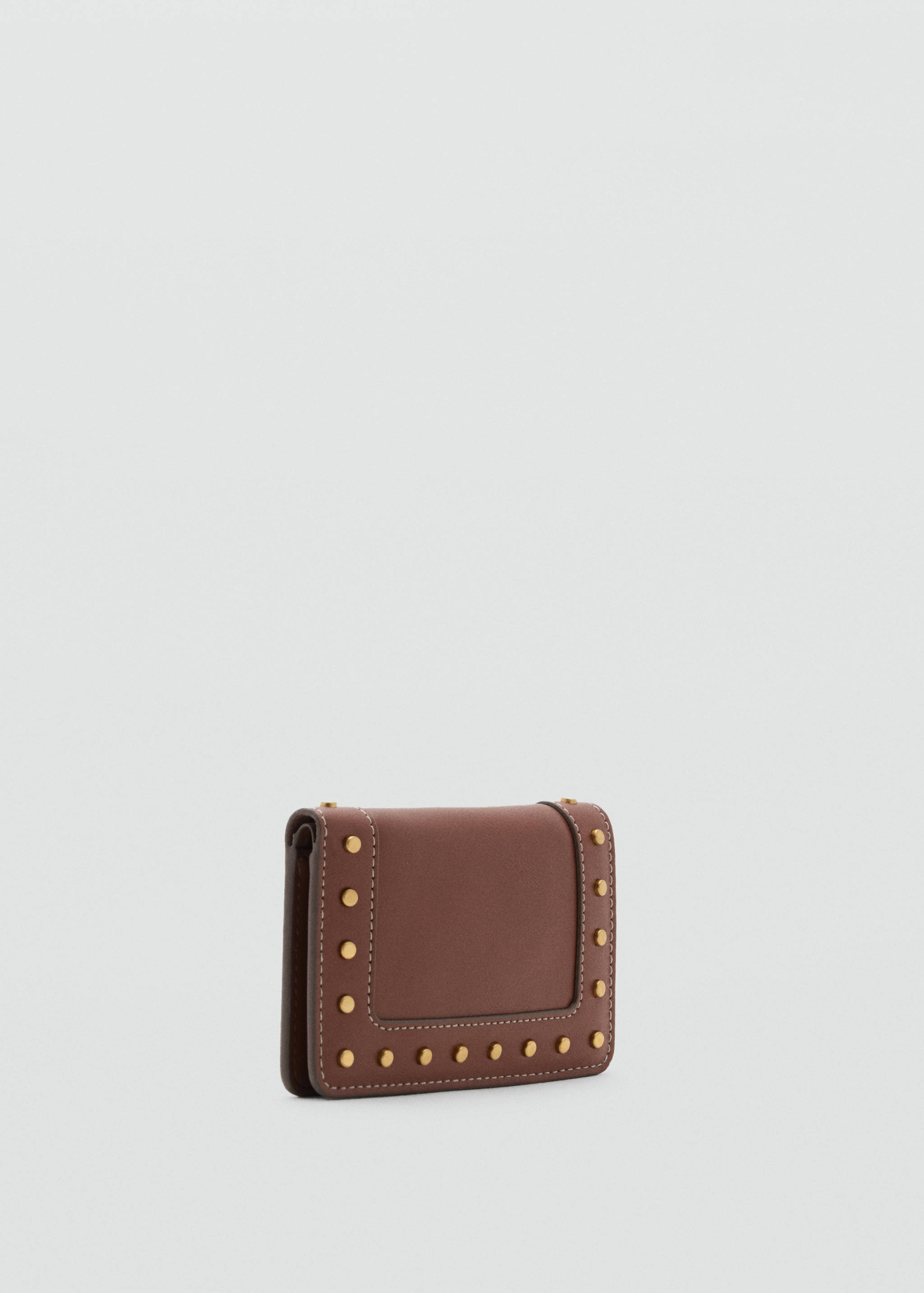 Studded wallet with flap - Medium plane