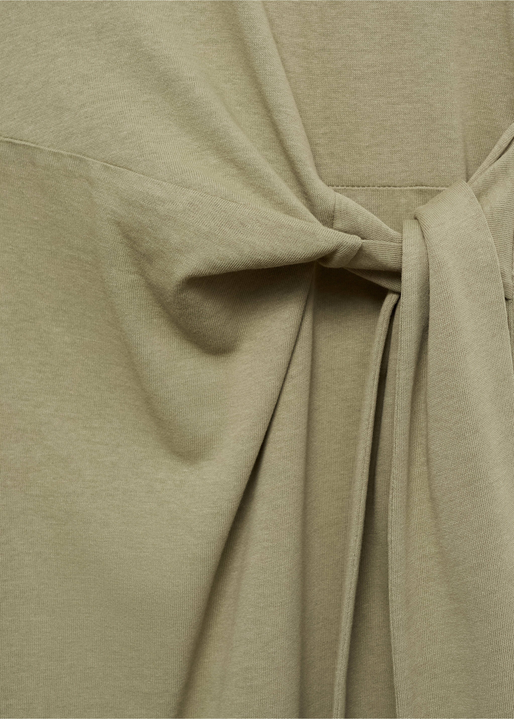 Vestit midi cotó nus - Detall de l'article 8, Caqui. Ref: 17031217-00.