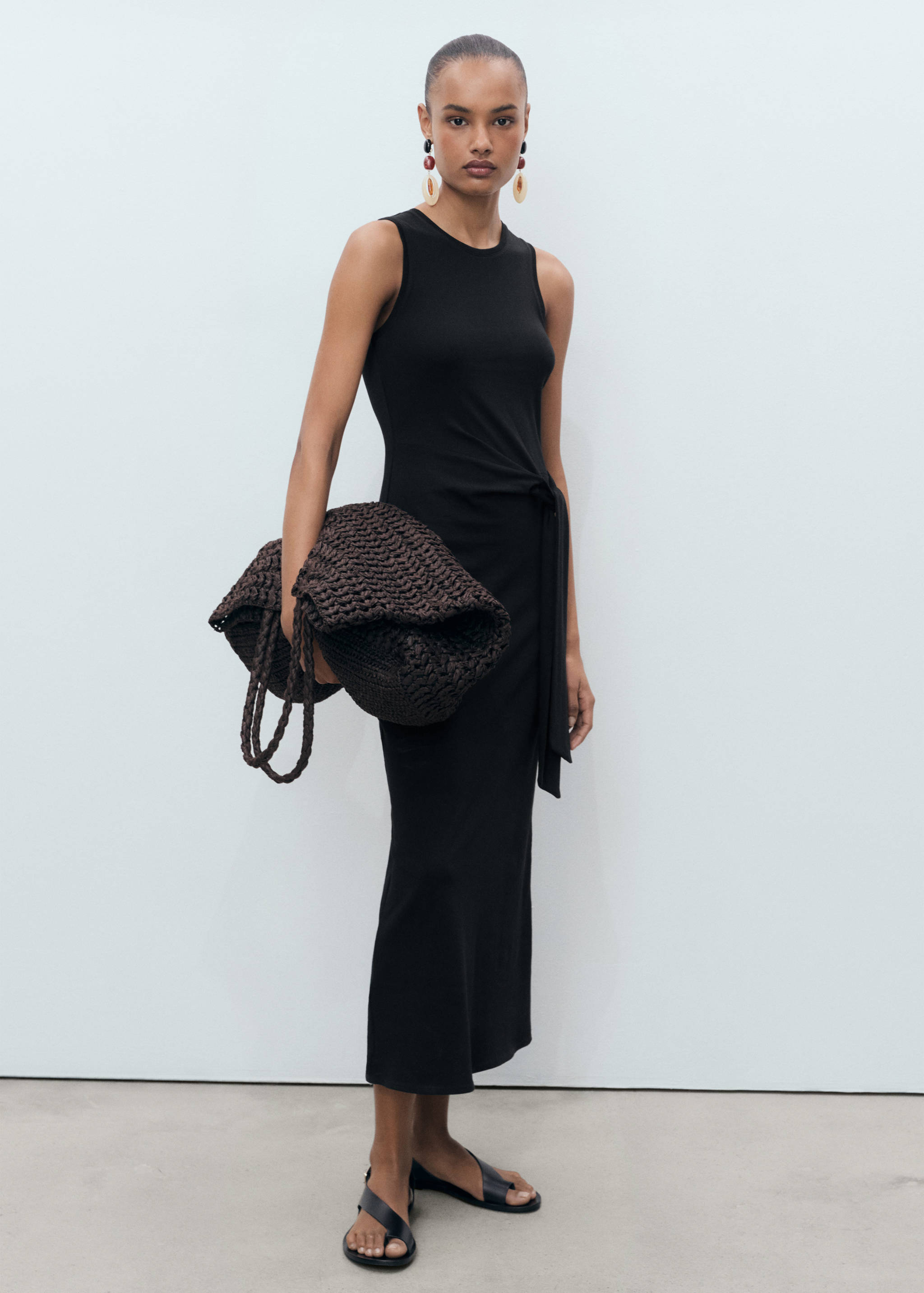 Vestit midi cotó nus - Pla general