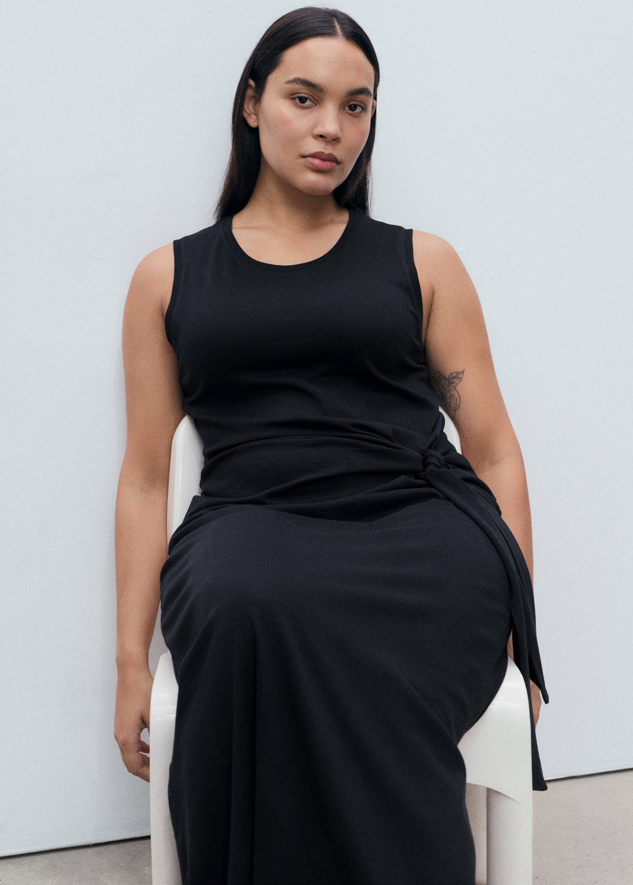 Vestit midi cotó nus - Detall de l'article 5