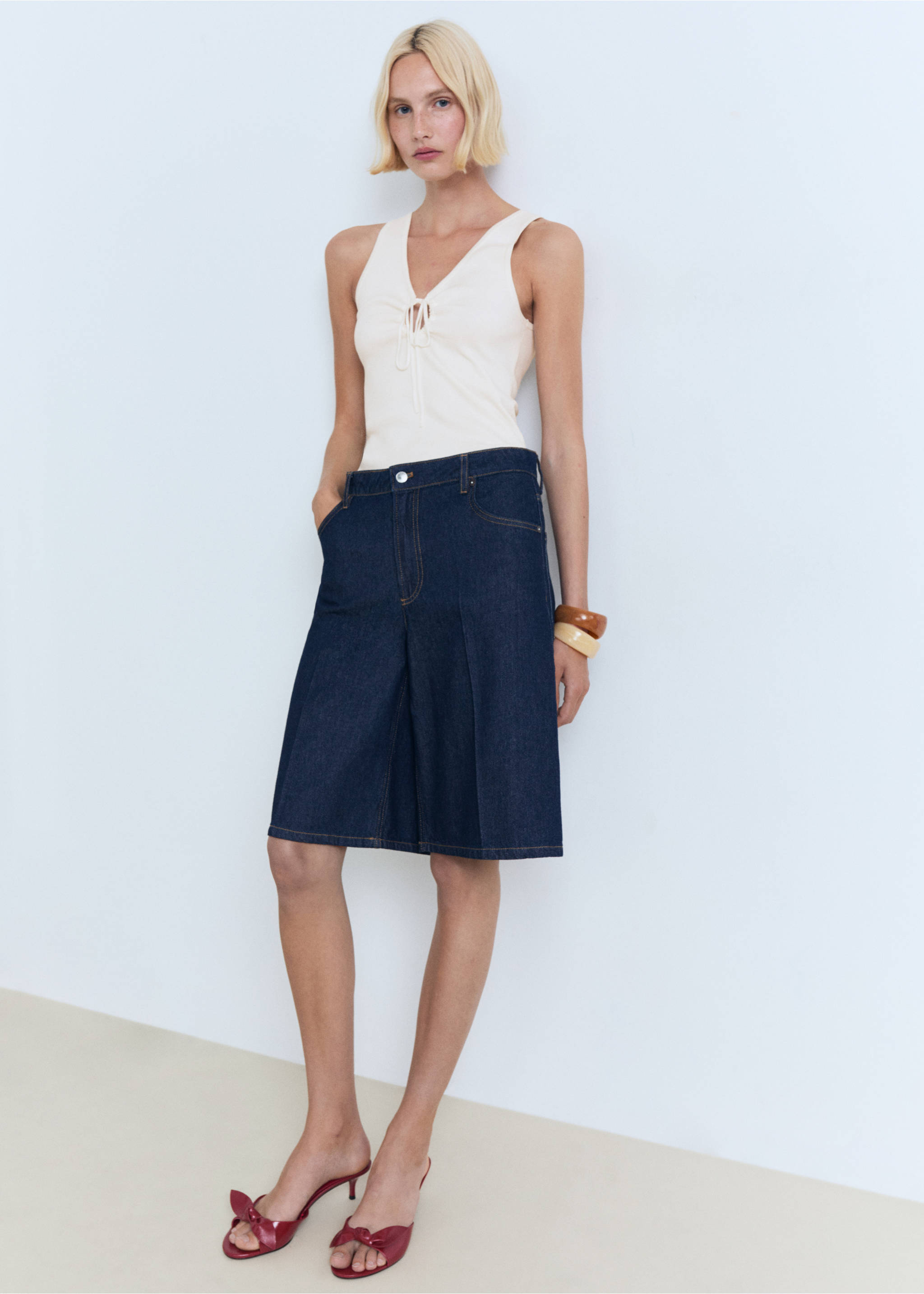 Bow knit top - General plane, Ecru. Ref: 17031218-00.