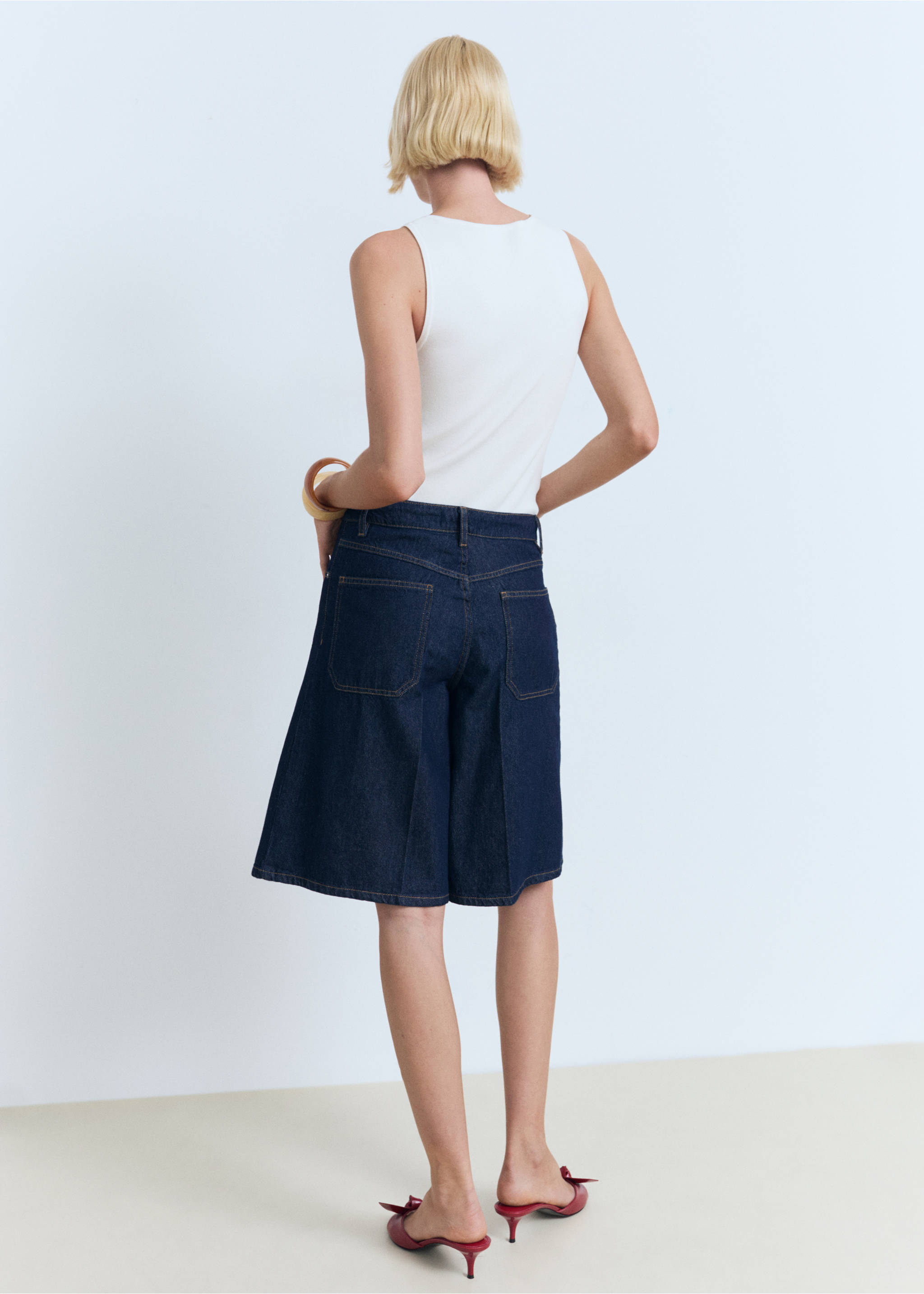Bow knit top - Reverse of the article, Ecru. Ref: 17031218-00.