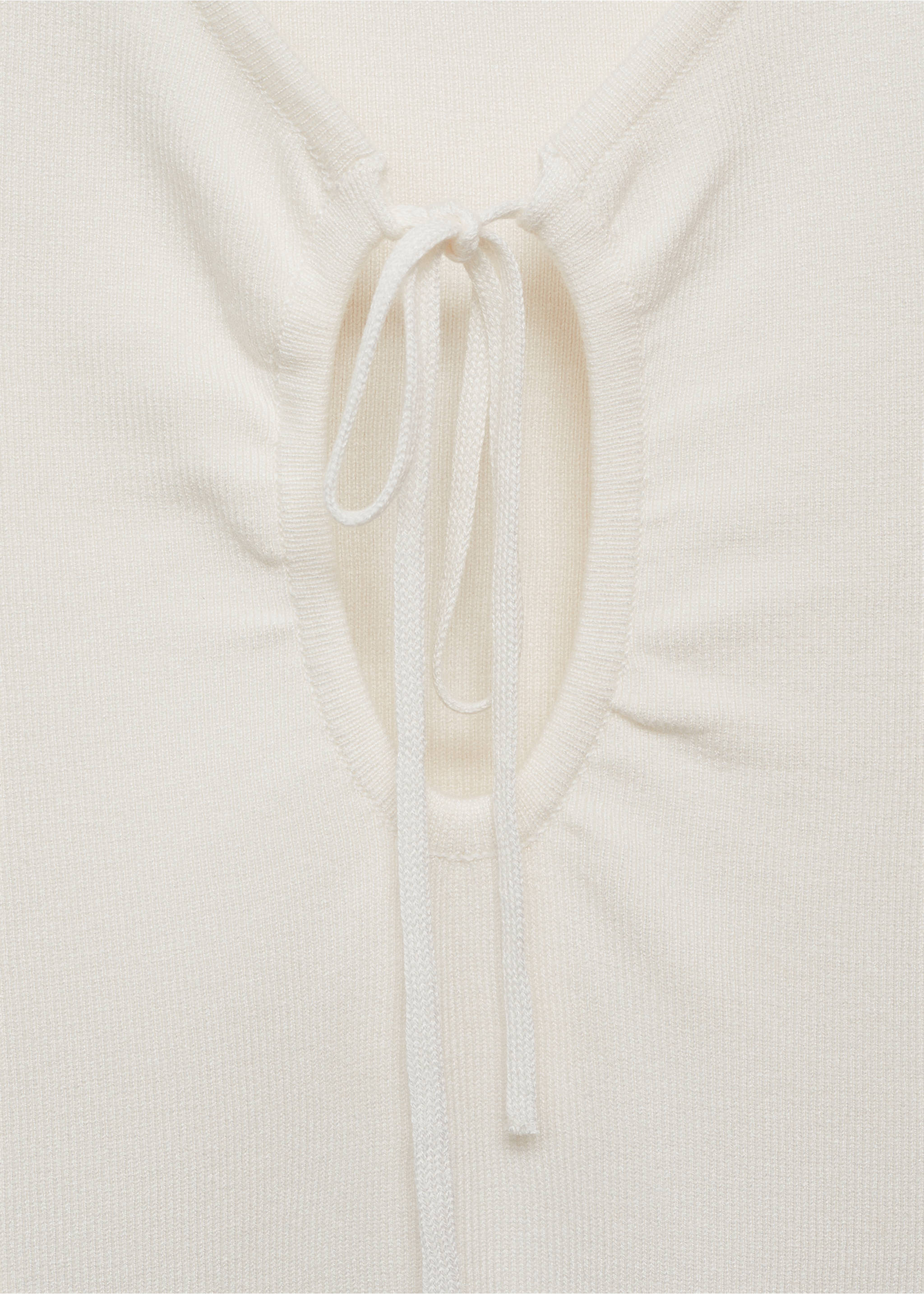 Bow knit top - Details of the article 8, Ecru. Ref: 17031218-00.