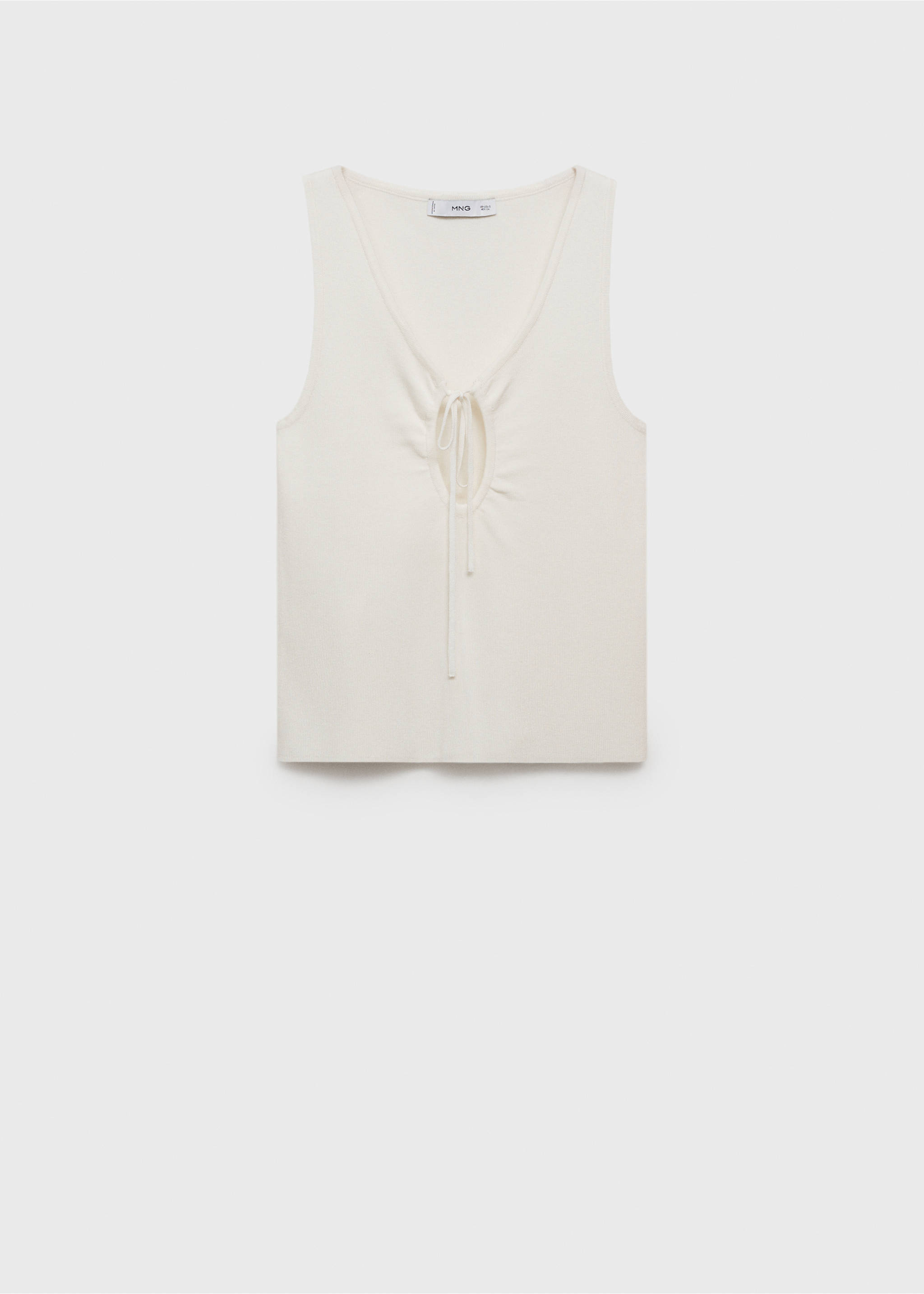 Bow knit top - Article without model, Ecru. Ref: 17031218-00.