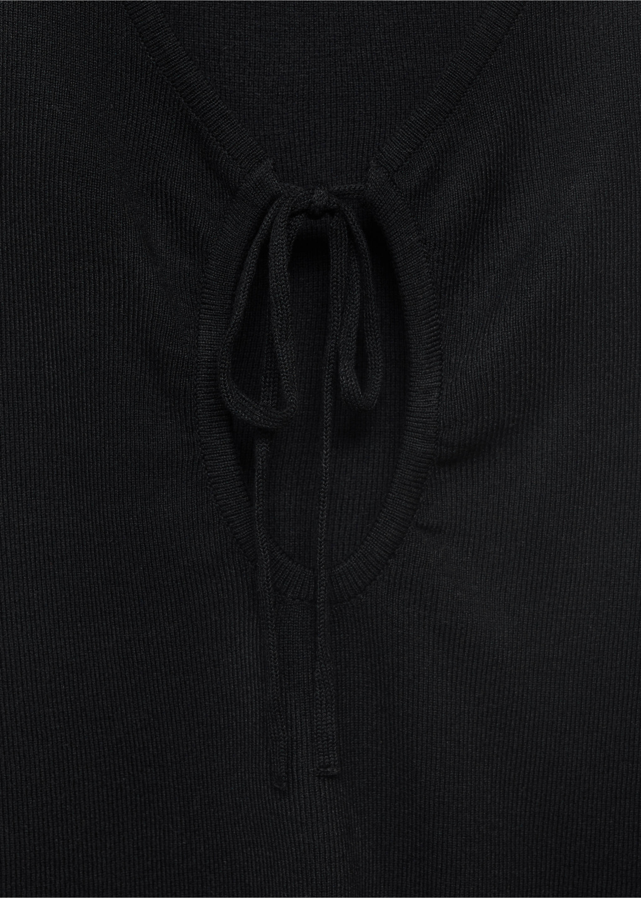 Bow knit top - Details of the article 8, Black. Ref: 17031218-00.