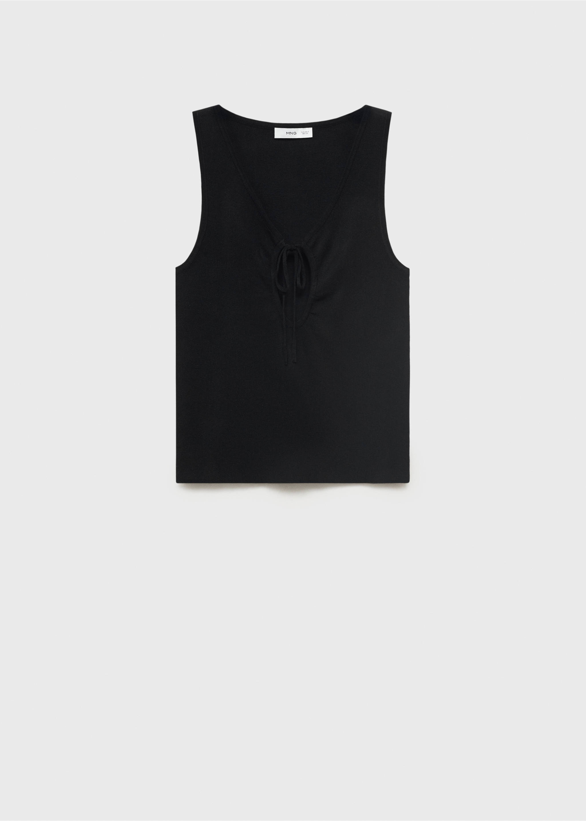 Bow knit top - Article without model, Black. Ref: 17031218-00.