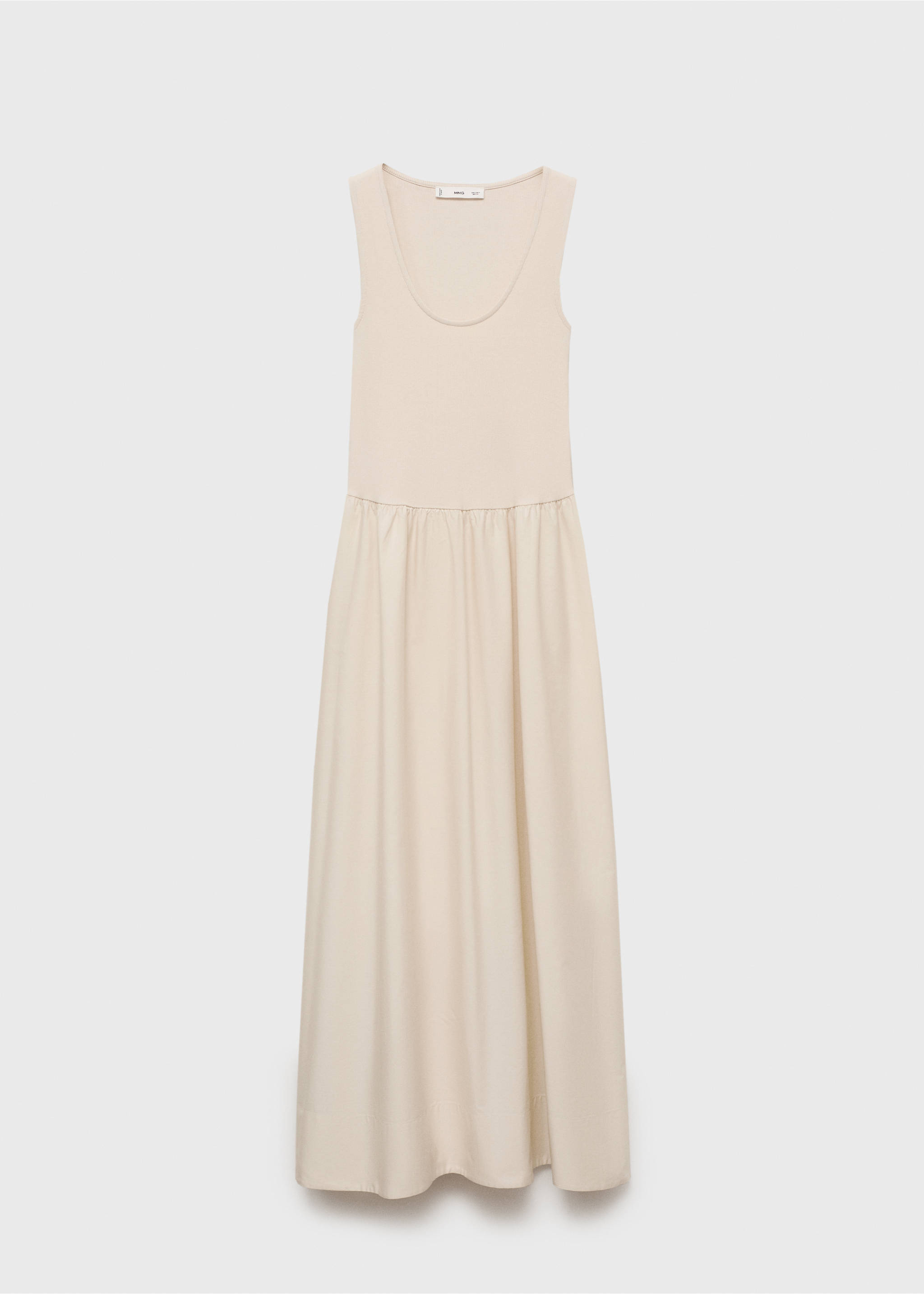 Vestit evasé teixit combinat - Article sense model, Cru. Ref: 17031219-00.