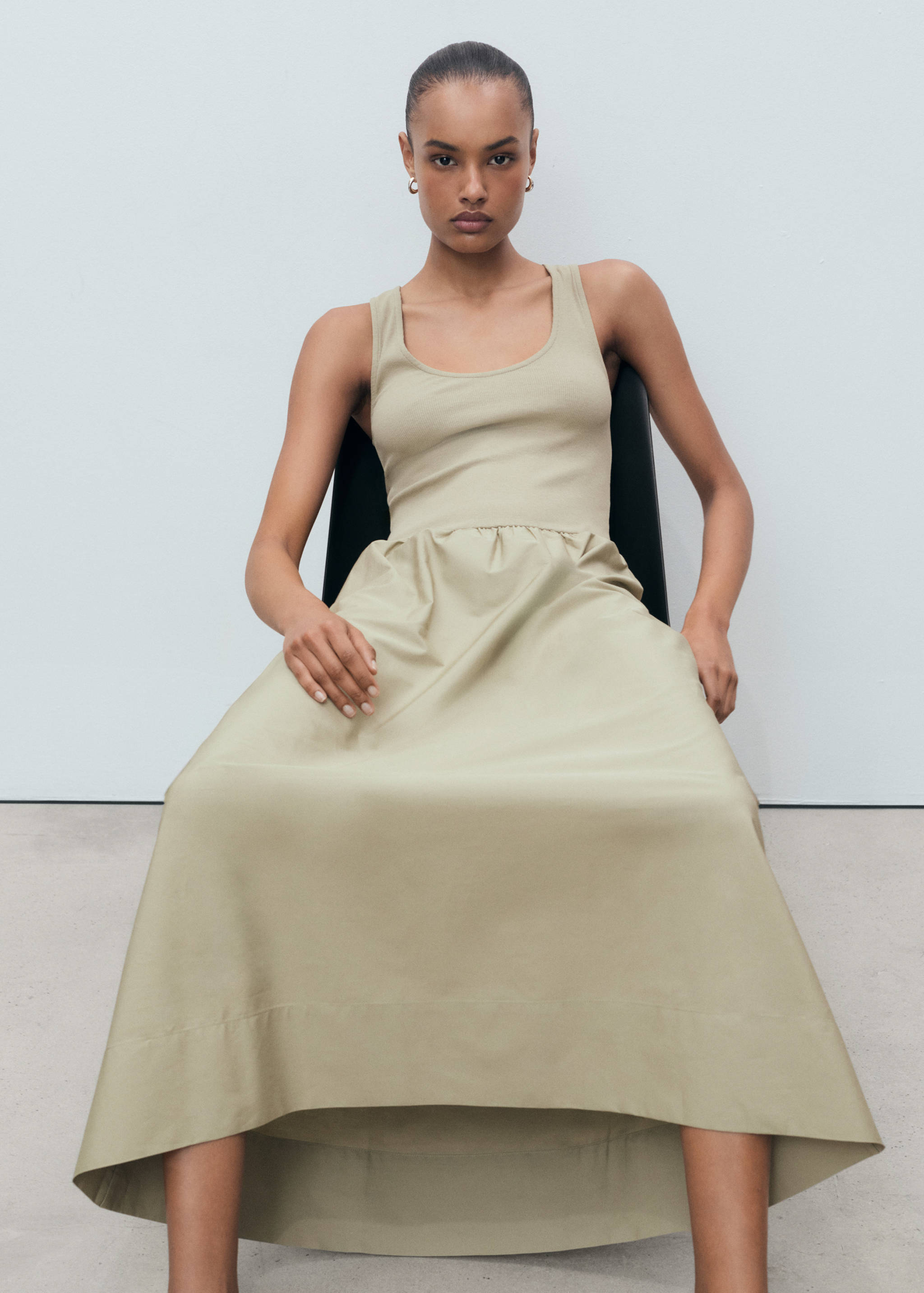 Robe évasée tissu combiné - Détail de l'article 2