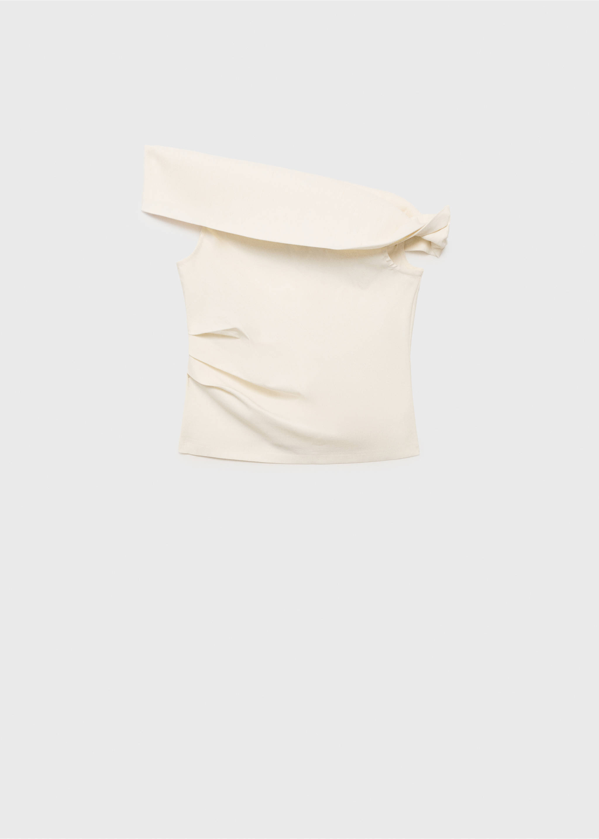 Asymmetrisches One-Shoulder-Top - Artikel ohne Model, Ecru. Ref: 17031221-00.