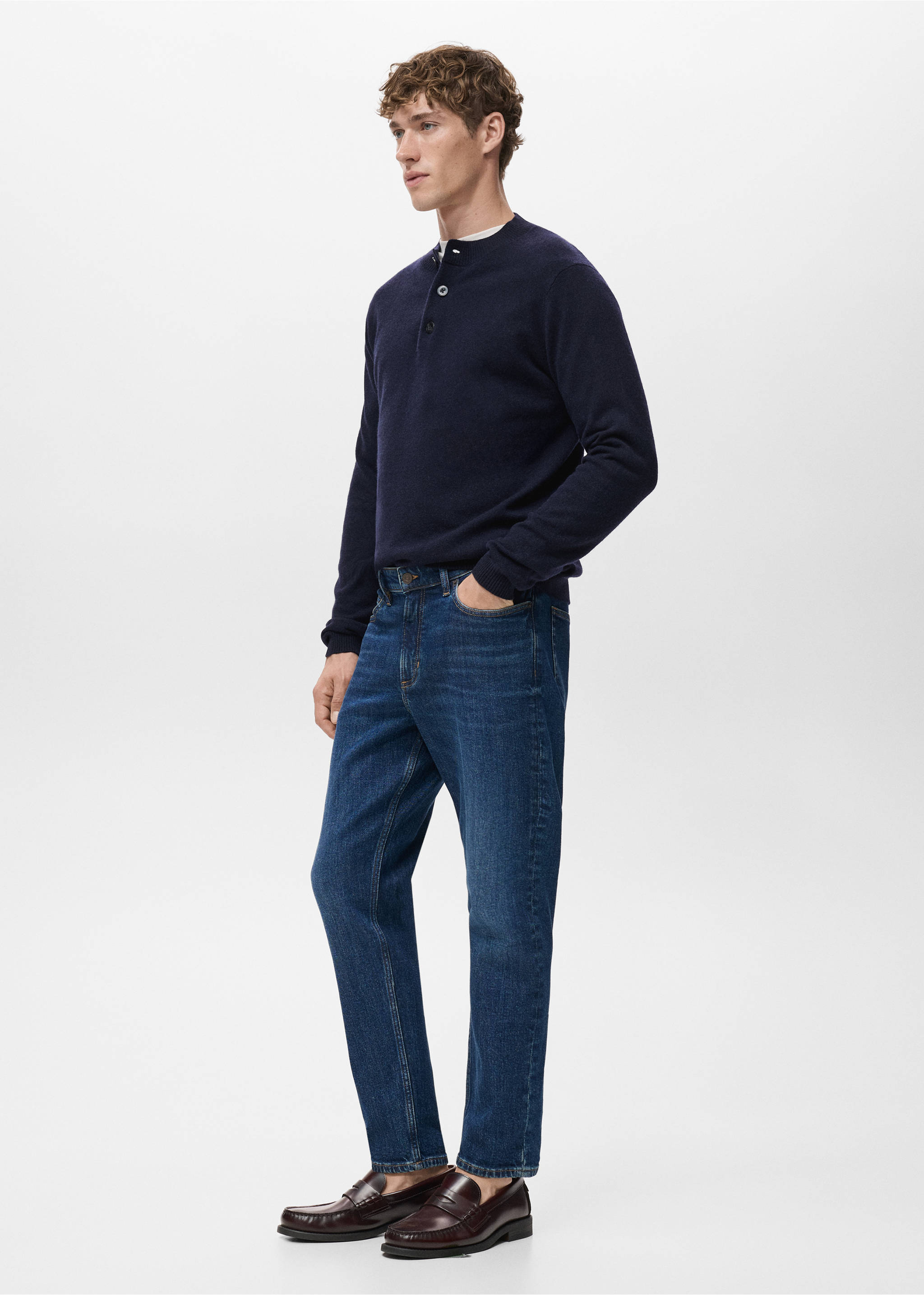 Ben Jeans im Cropped Tapered Fit - Detail des Artikels 2, Dunkelblau. Ref: 17031222-00.