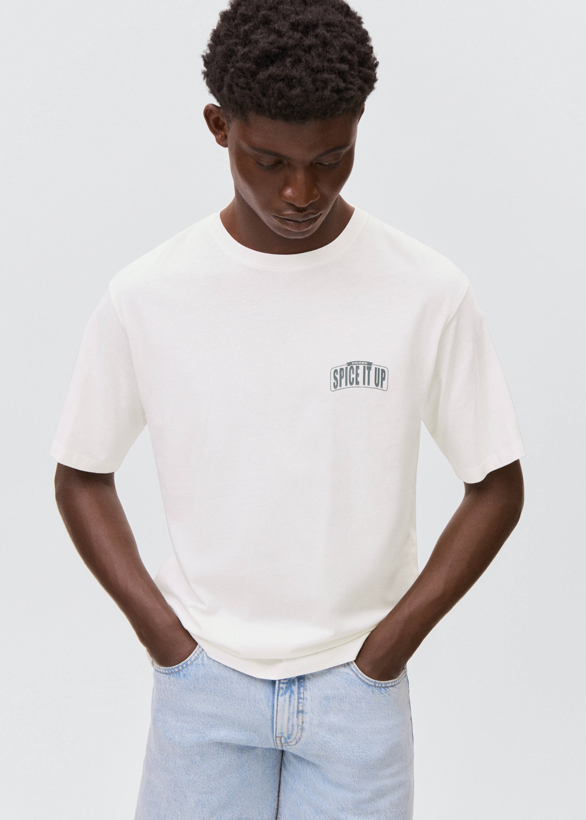 Kurzärmliges Print-T-Shirt - Mittlere Ansicht