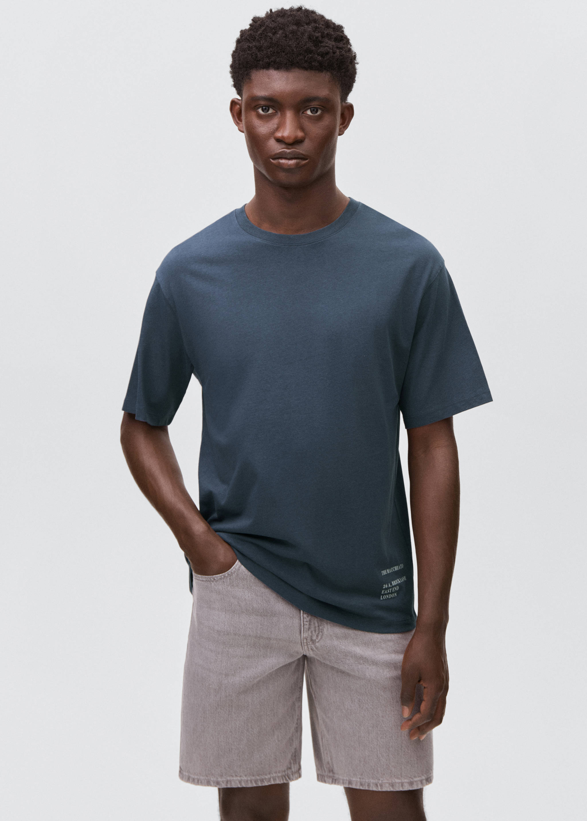 Kurzärmliges Print-T-Shirt - Mittlere Ansicht