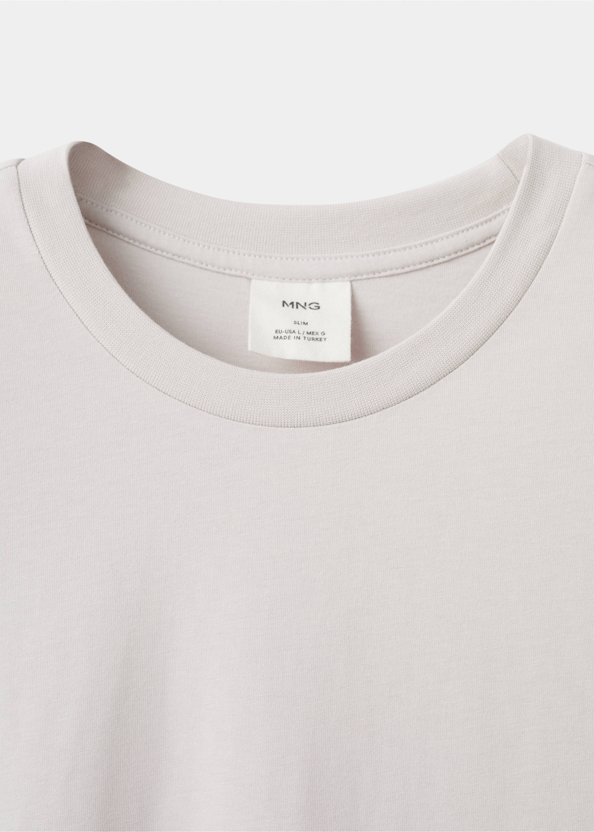 100% cotton slim-fit t-shirt - Details of the article 8, Ice Grey. Ref: 17031230-00.