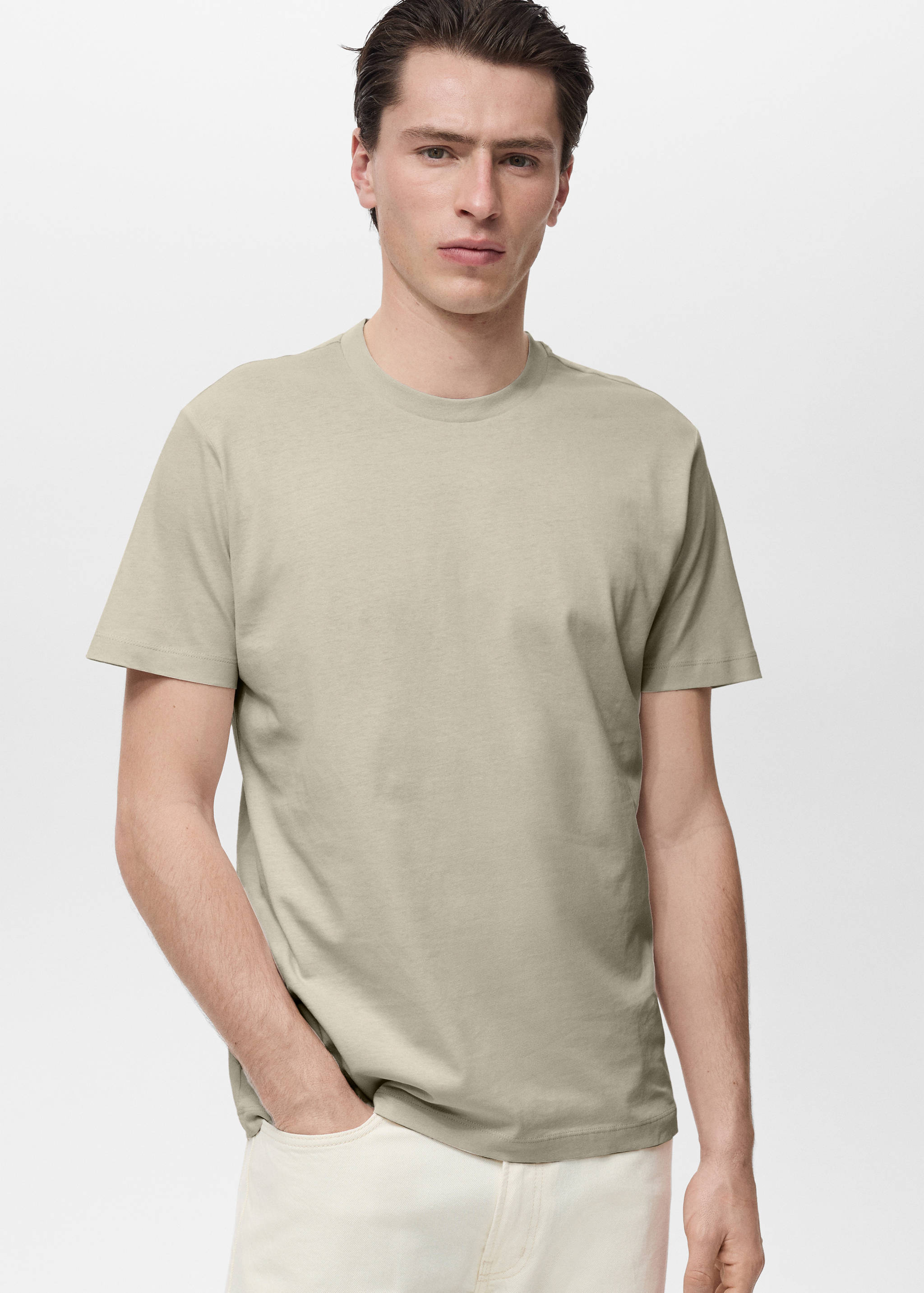 100% cotton slim-fit t-shirt - Medium plane