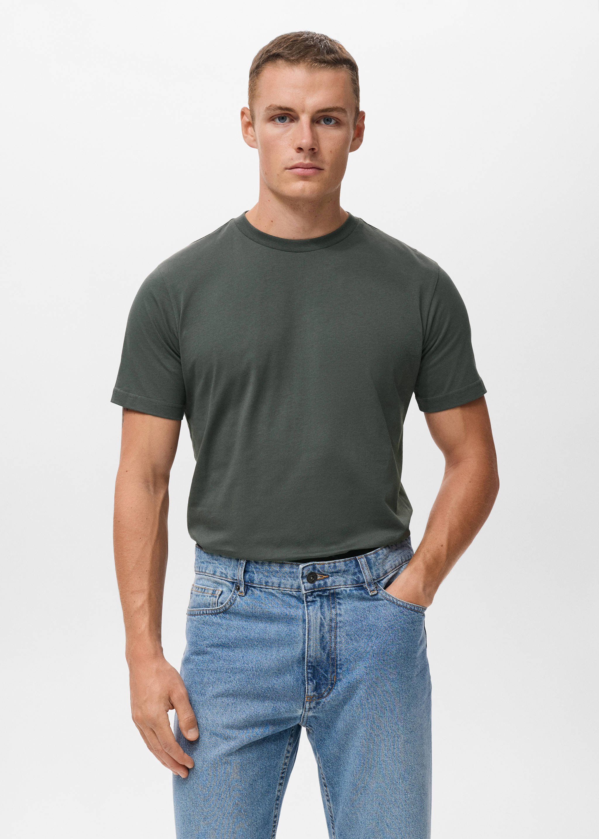 100% cotton slim-fit t-shirt - Medium plane