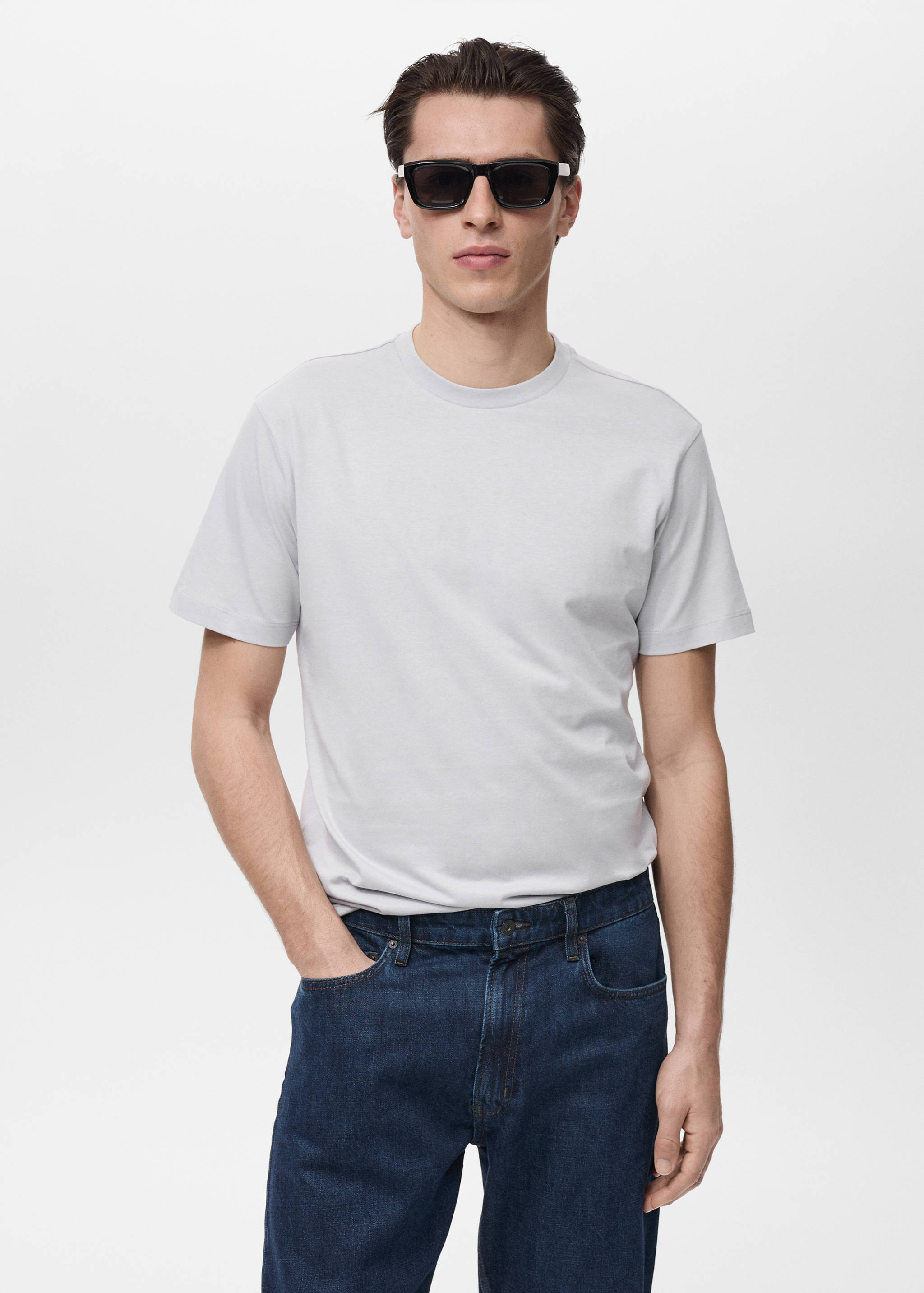 100% cotton slim-fit t-shirt - Medium plane