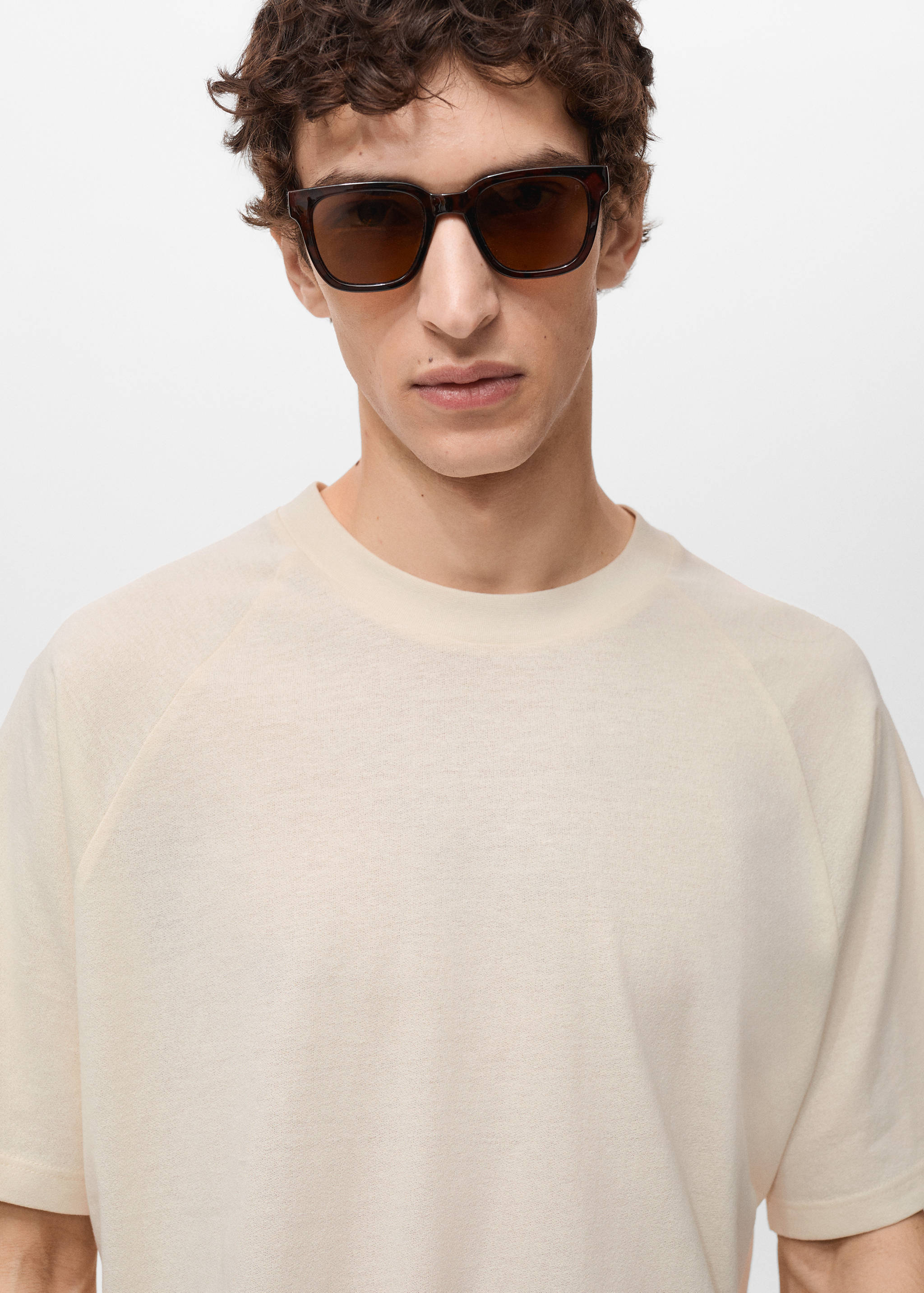 Relaxed-fit cotton-linen t-shirt - Details of the article 1