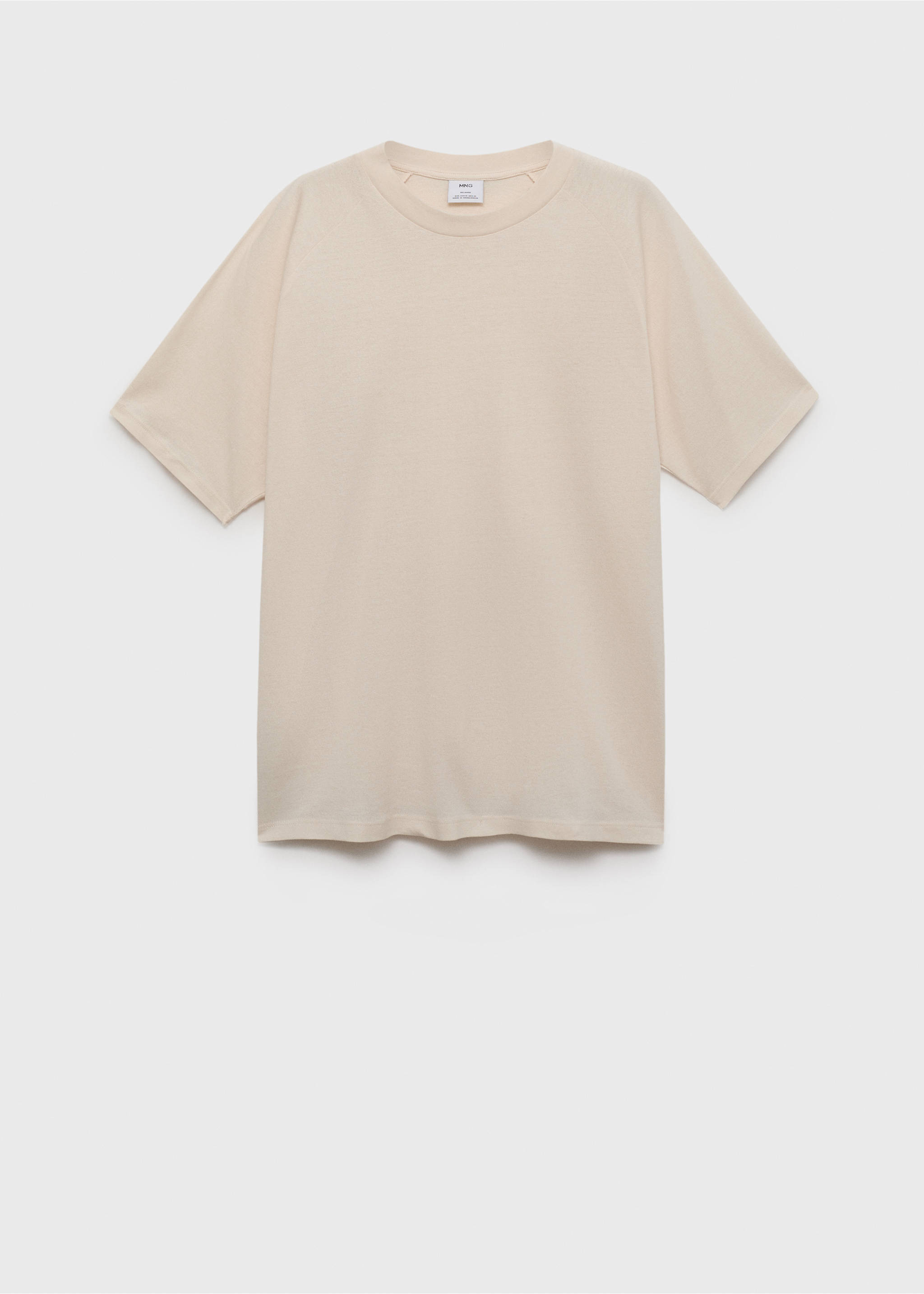 Relaxed-fit cotton-linen t-shirt - Article without model, Sand. Ref: 17031231-00.